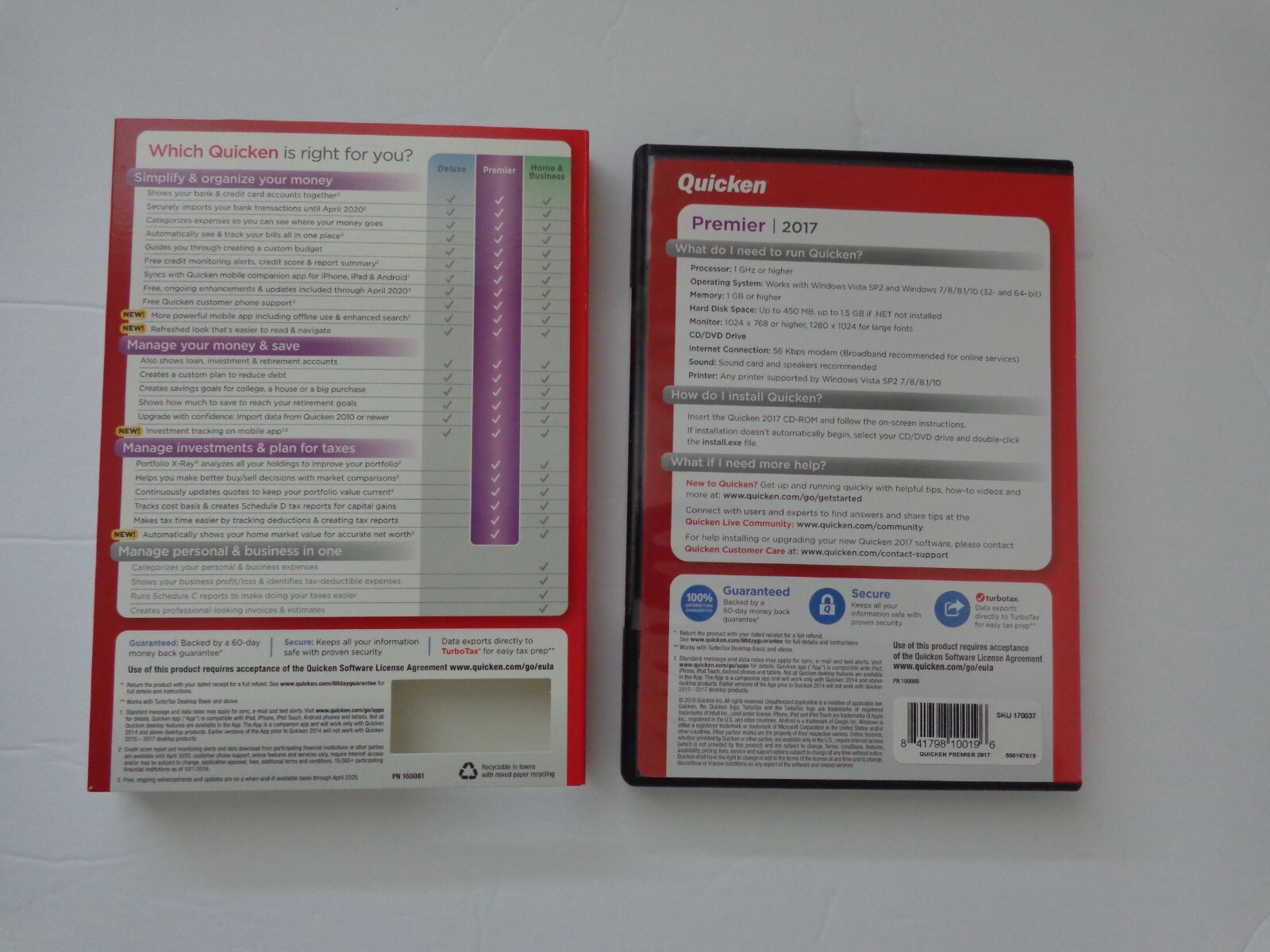 Quicken 2017 Premier Edition For Windows Vista SP2, Windows 10, 7, 8, 8.1