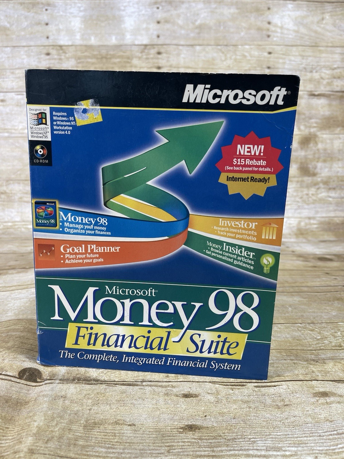 Vintage Microsoft Money 98 Financial Suite PC CD-ROM Software ISBN 1572316780