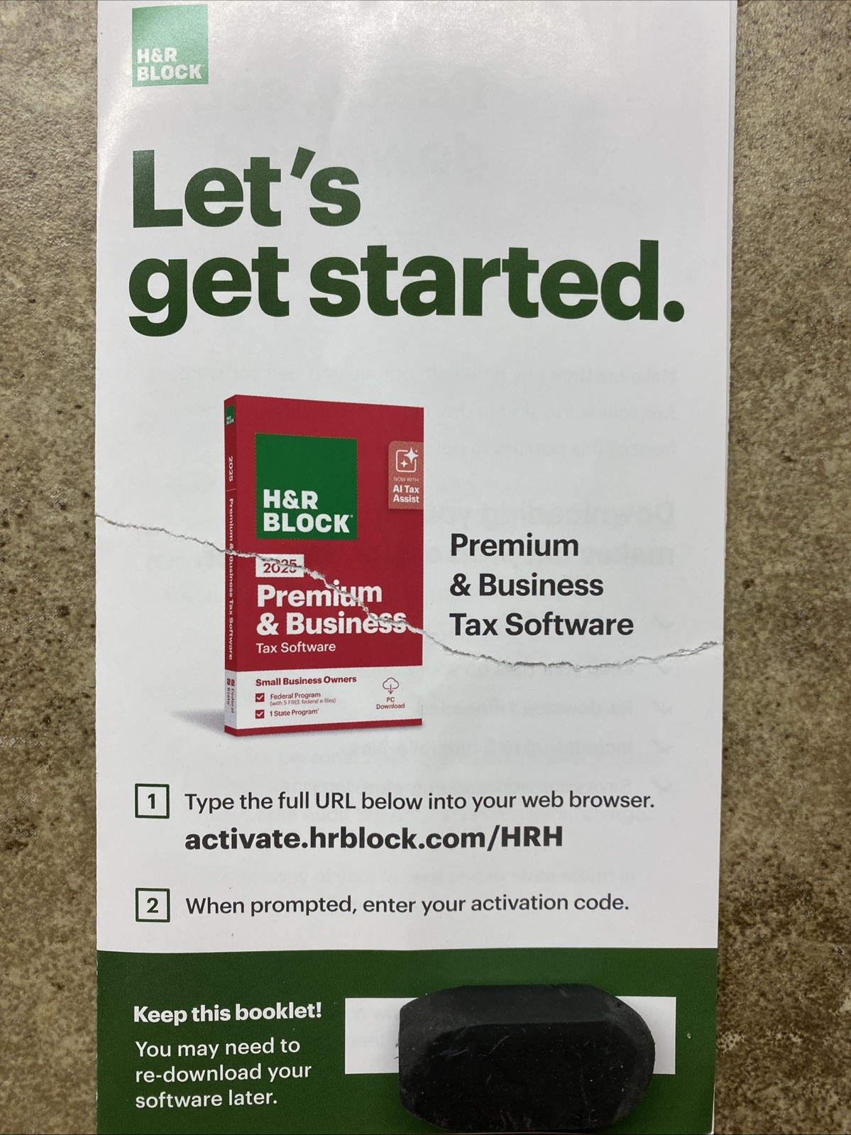 2025 H&R Block Tax Software Premium & Business Edition [Key Card] PC/MAC