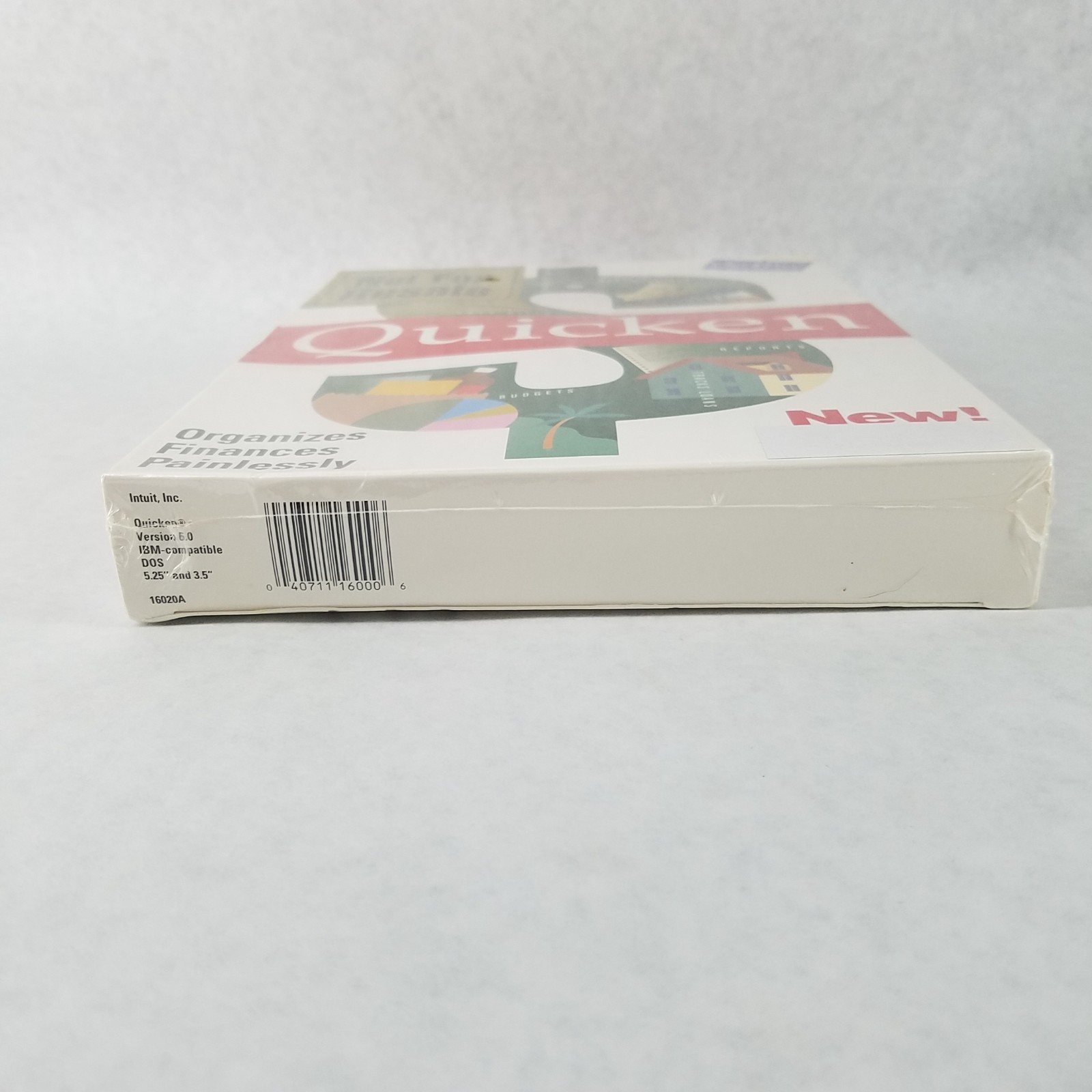 Quicken for DOS 6.0 – Vintage 1992 FACTORY SEALED Big Box – 5.25 & 3.5 Discs