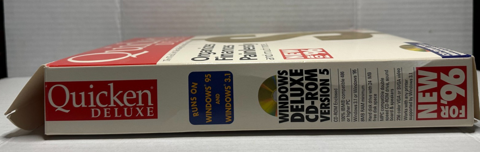 Vintage Quicken Deluxe Version 5 CD-ROM for IBM Windows 95 and 3.1 1996 VTG