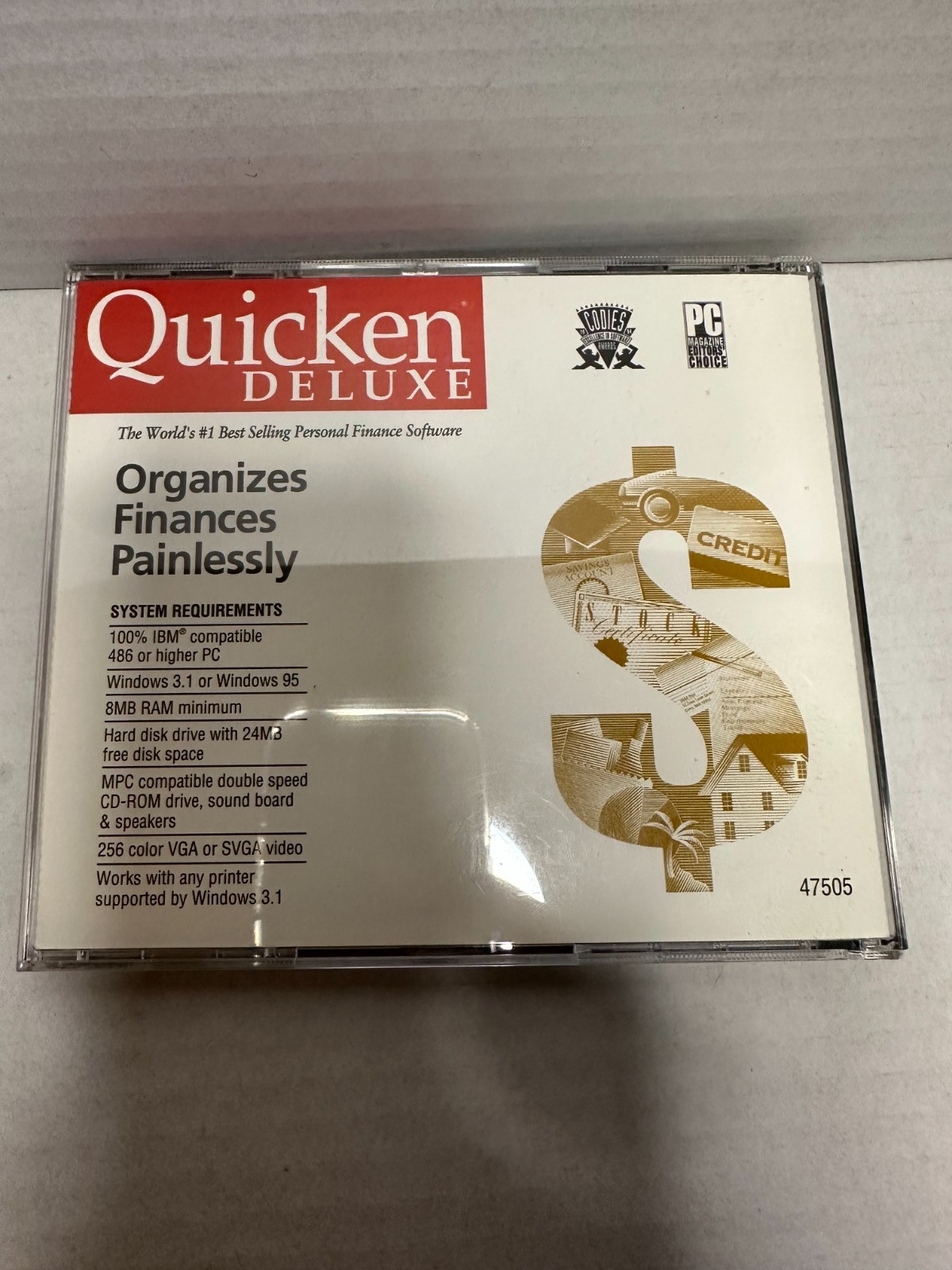 Vintage Quicken Deluxe Version 5 CD-ROM for IBM Windows 95 and 3.1 1996 VTG