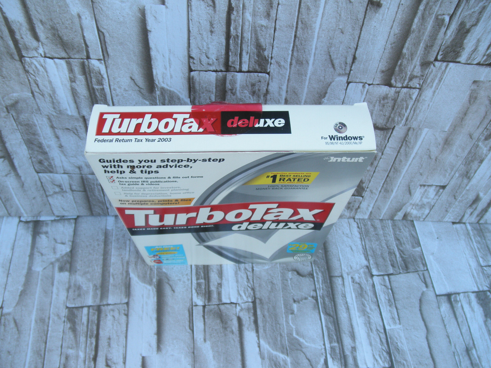 NEW (OPEN BOX) 2003 TURBOTAX DELUXE FEDERAL SOFTWARE WIN 95/98/NT 4.0/2000/ME/XP