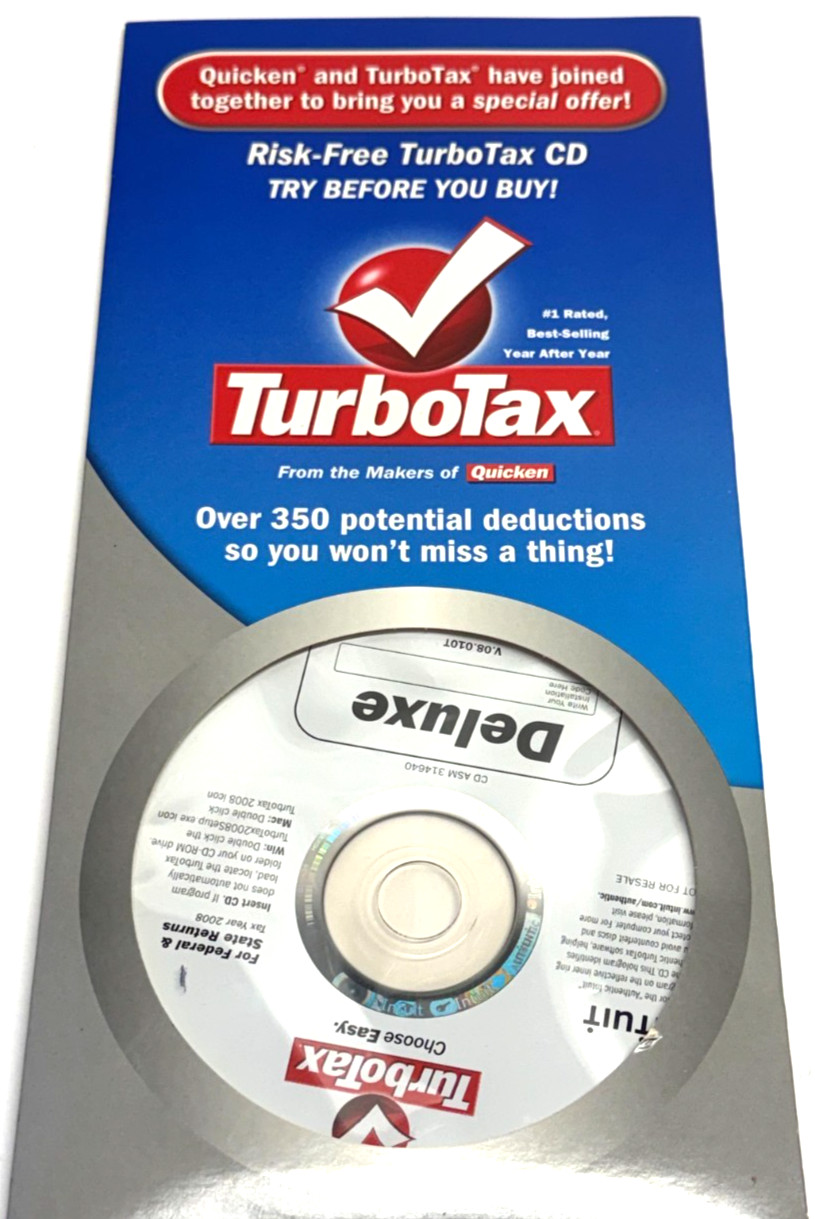 NEW Intuit TurboTax 2008 Deluxe Edition