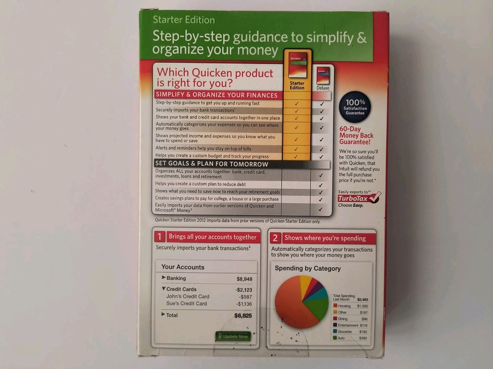 Intuit Quicken Starter Edition 2012 Windows XP/ SP2 & Up/Vista/ 7 NEW SEALED