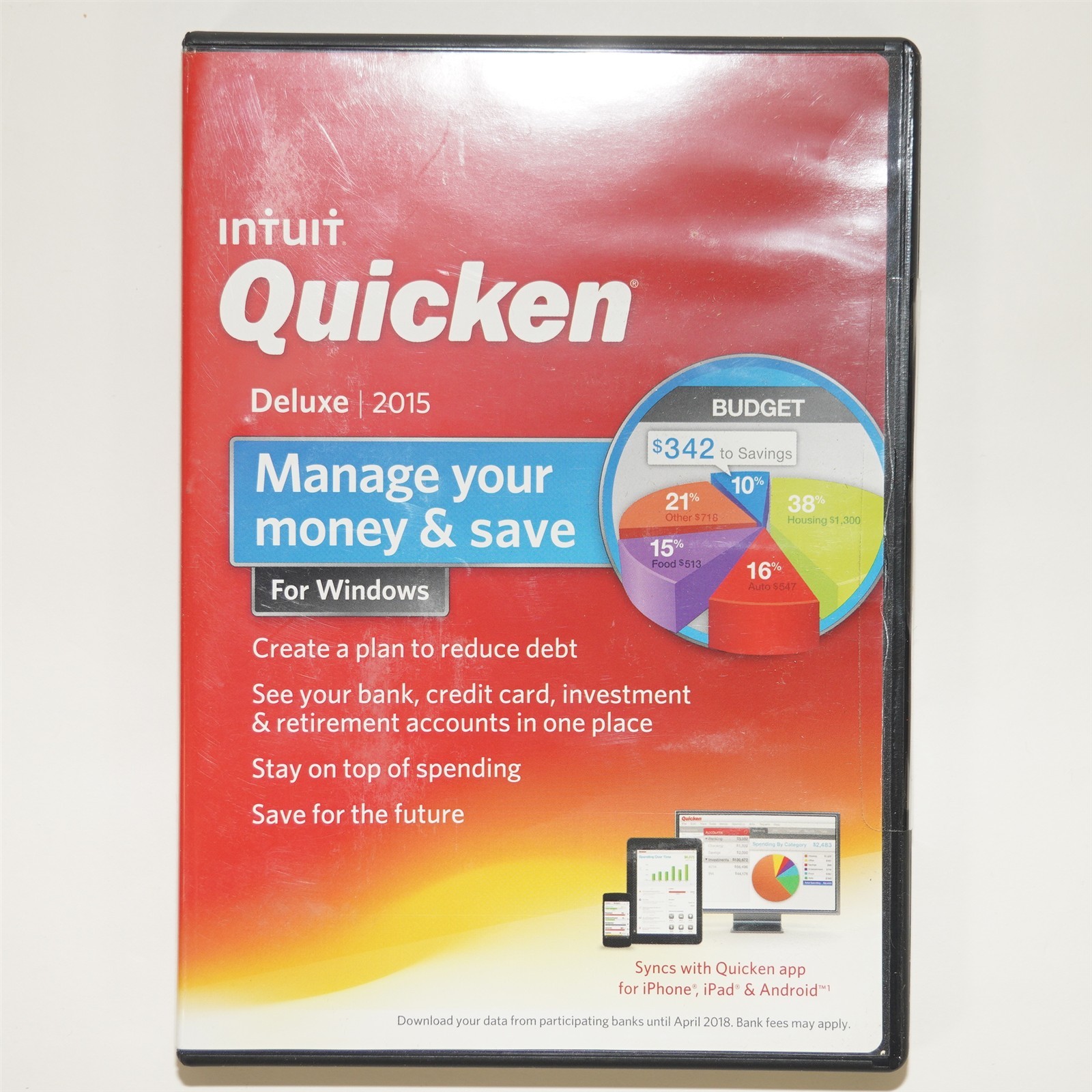 Quicken 2015 Deluxe Personal Finance Software Window Vista SP1, 7, 8, 8.1 SEALED