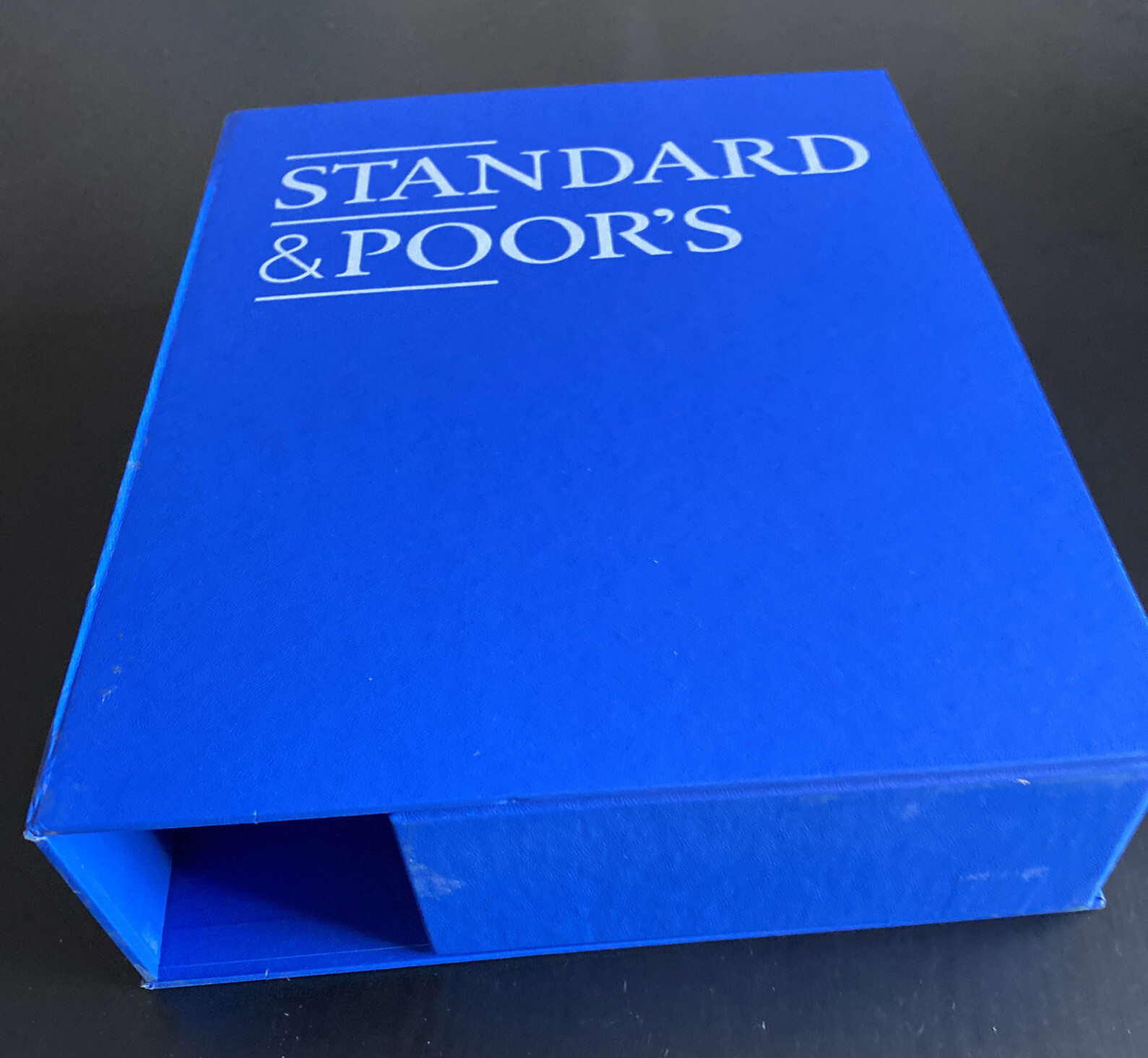 Vtg STANDARD & POOR’S Cardboard Financial Report Document Box / Holder / File