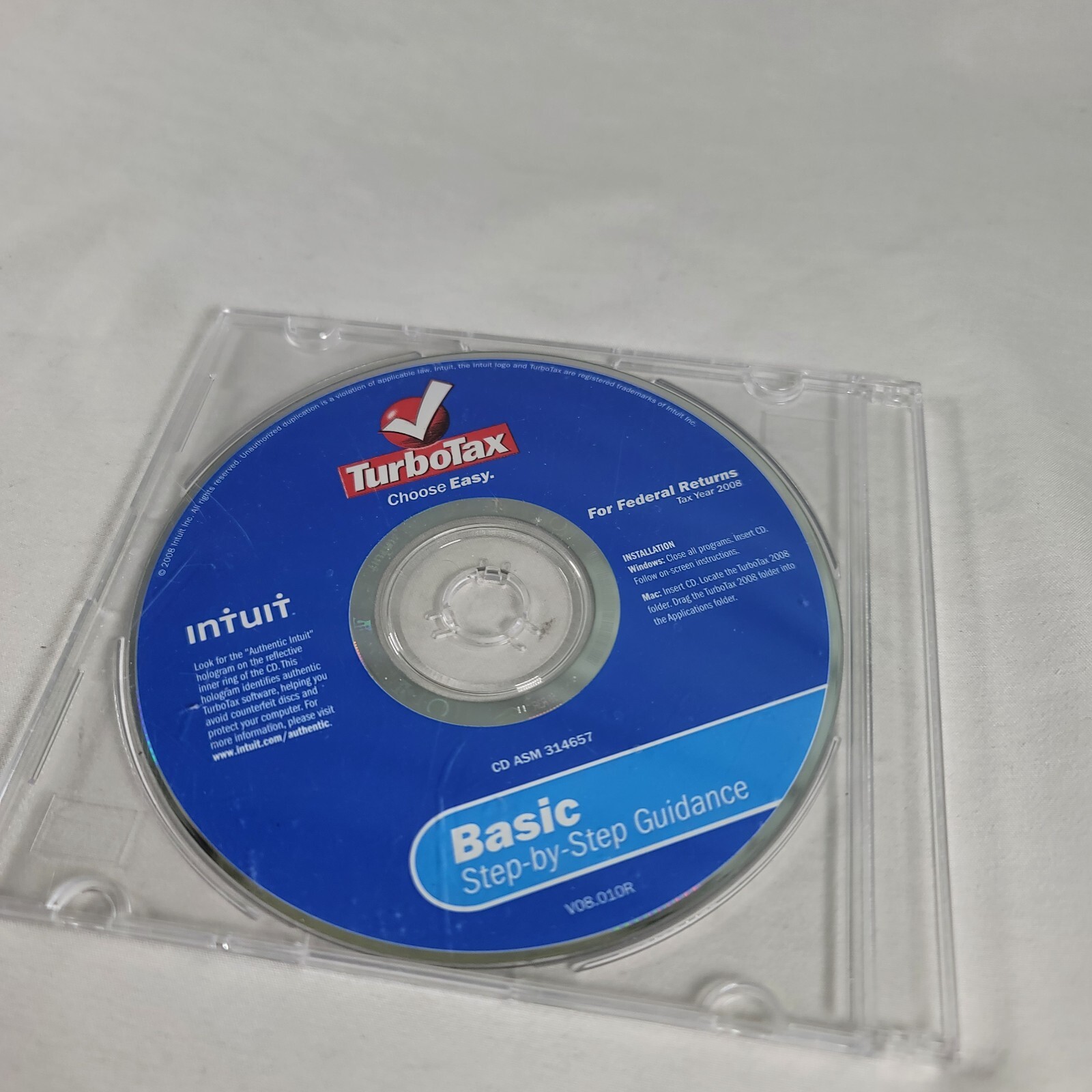 Turbotax Intuit Federal Returns 2008 – Basic – Disc Only