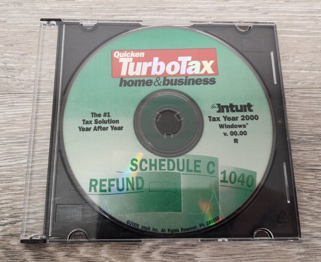 Intuit Quicken TurboTax Home & Business Tax Year 2000 For Windows Software Disc