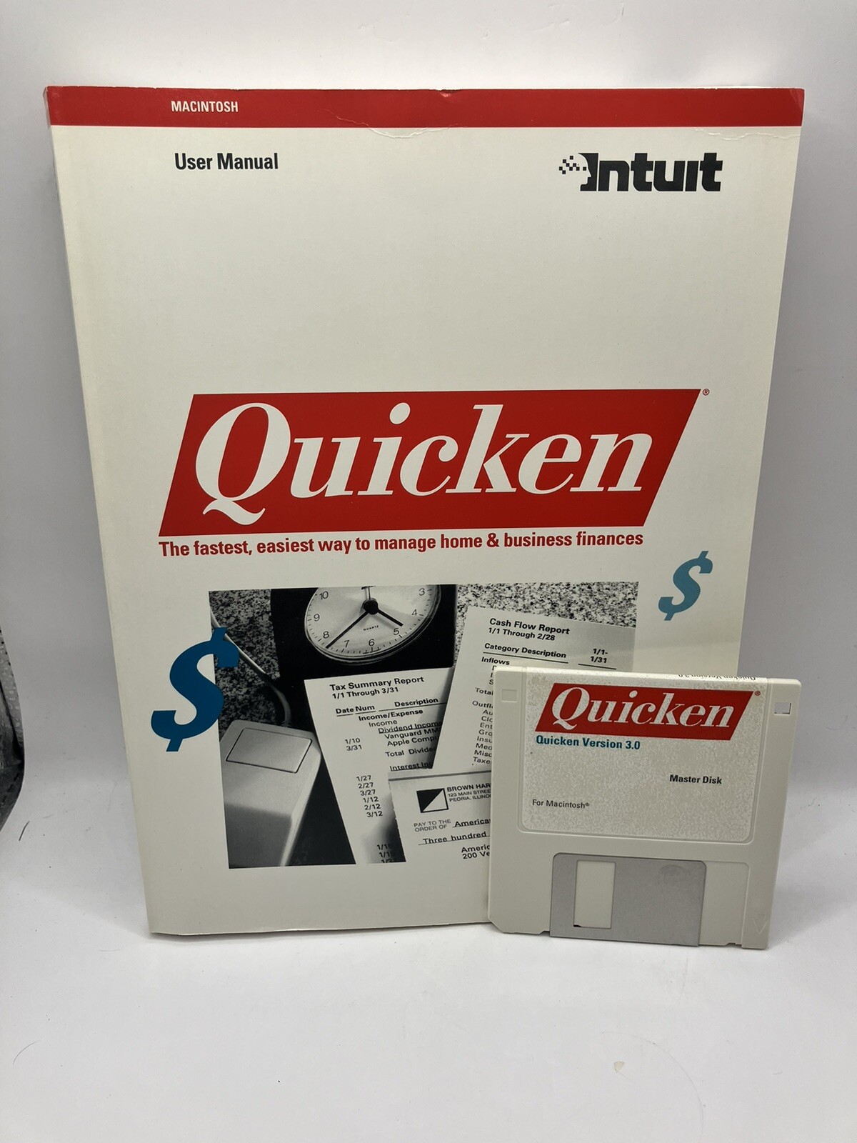 Macintosh 3.0 Quicken 1991 Manage Home & Business Finances Intuit Floppy Disk