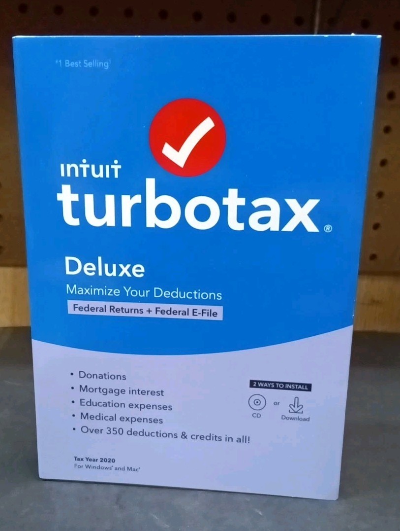 TurboTax Deluxe 2020 – Physical Disc STATE NOT INCLUDED