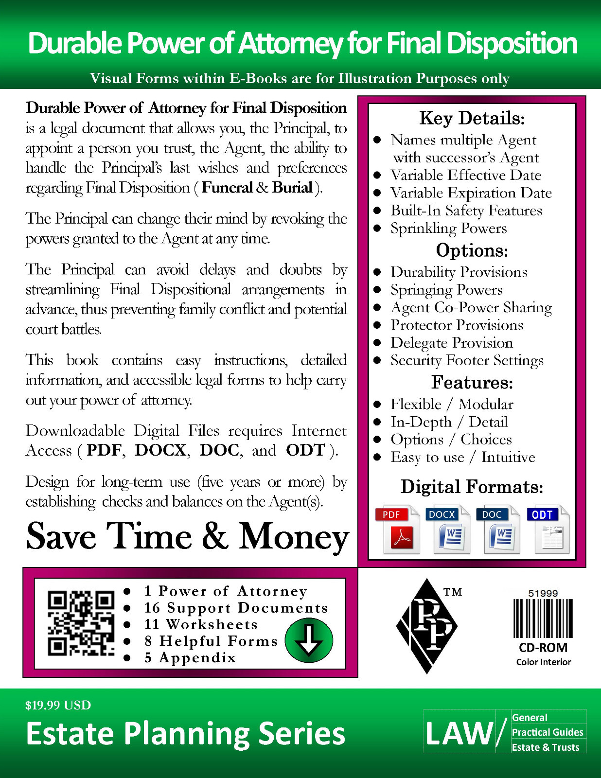 Durable Power of Attorney for Final Disposition – Full Version – CD-ROM Only