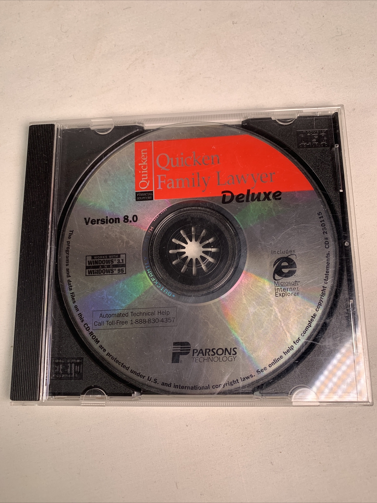 Parsons Technology Intuit QUICKEN FAMILY LAWYER 8.0 for Windows 3.1 or 95