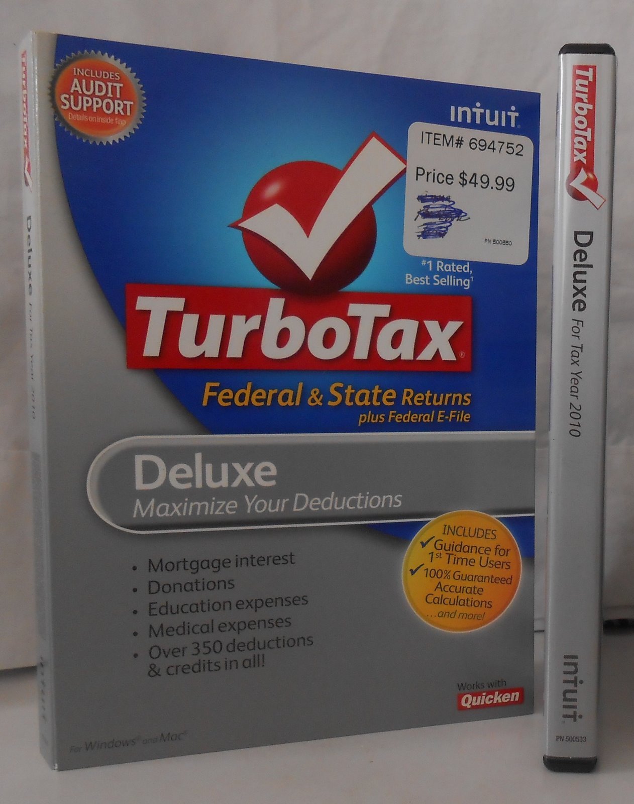 Intuit TurboTax Deluxe Federal + E-File 2010 for PC, Mac