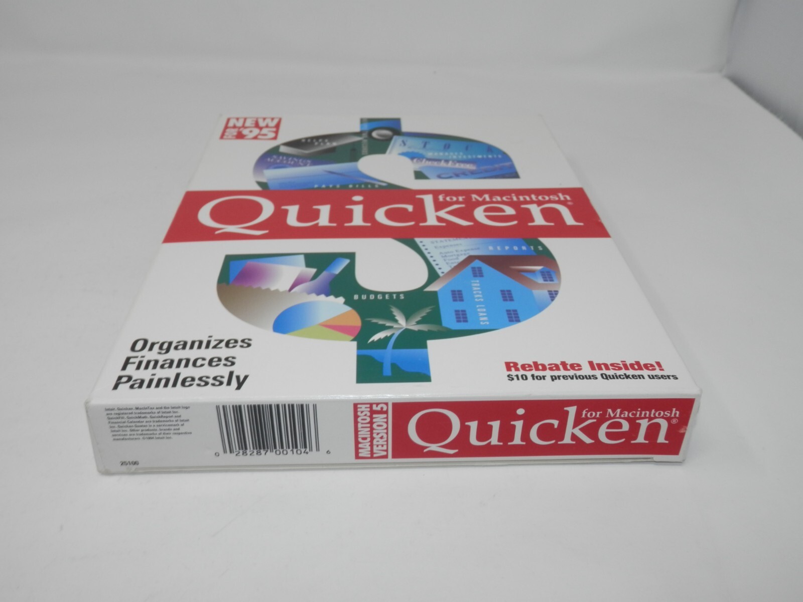 Quicken for Macintosh Version 5 New for 95 • 3.5″ Floppy Big Box Software Intuit