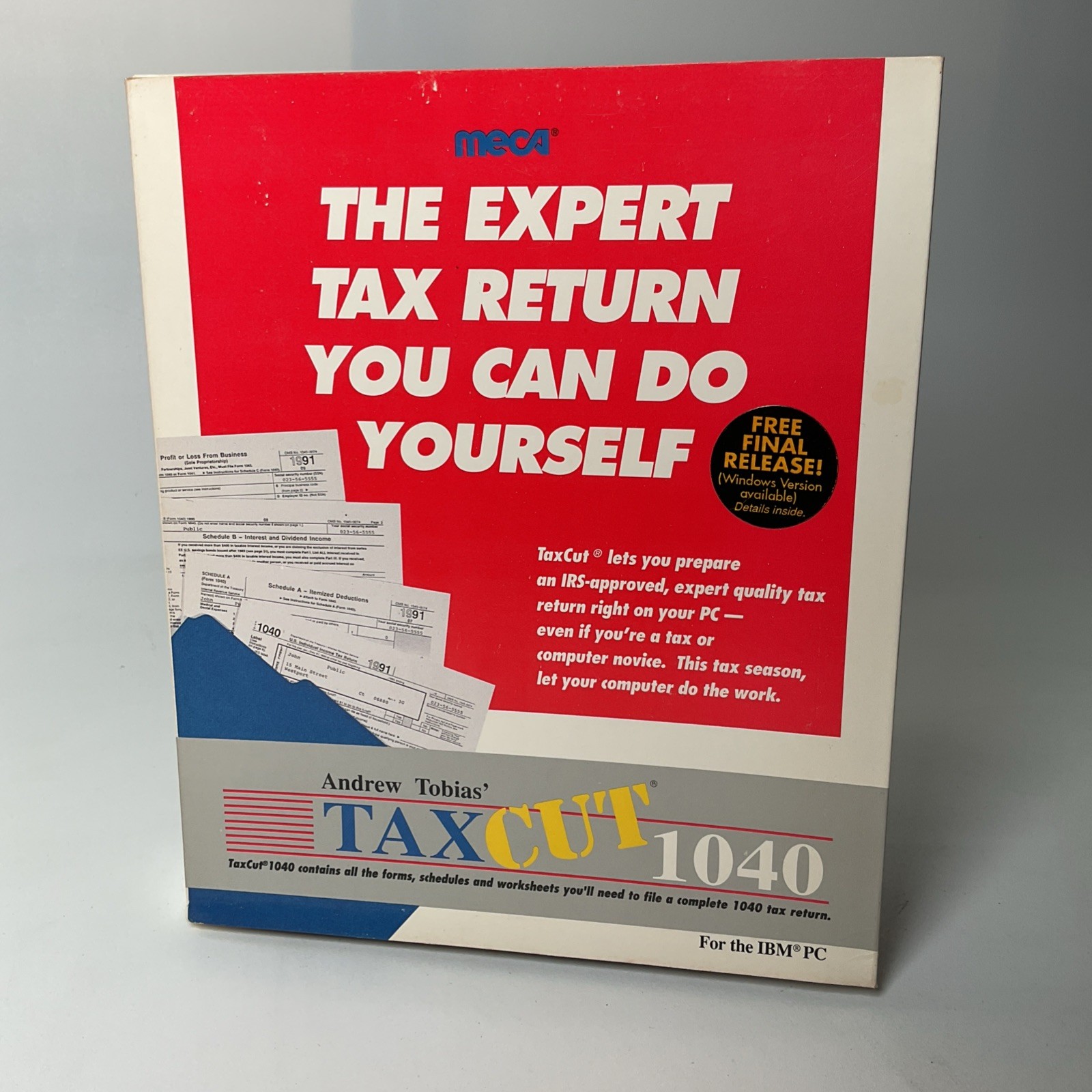 Meca Andrew Tobias’ Tax Cut 1040 For IBM PC 1991 Tax Year Vintage