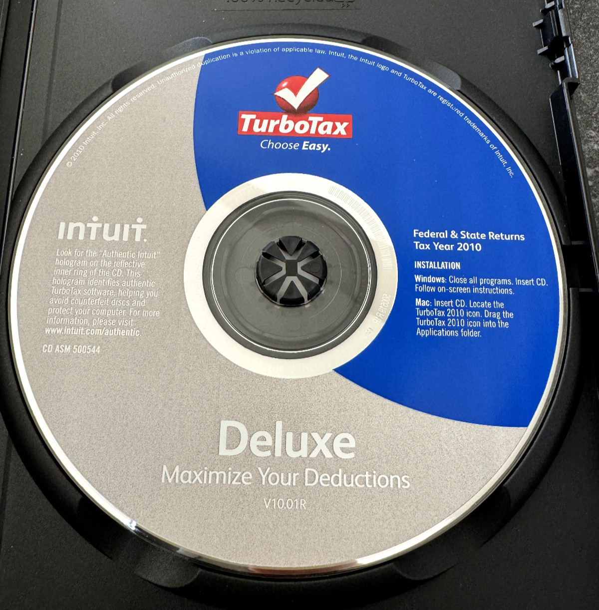 Turbotax Deluxe Federal + State 2010/2011/2012/2013 Used once. Lot of 4