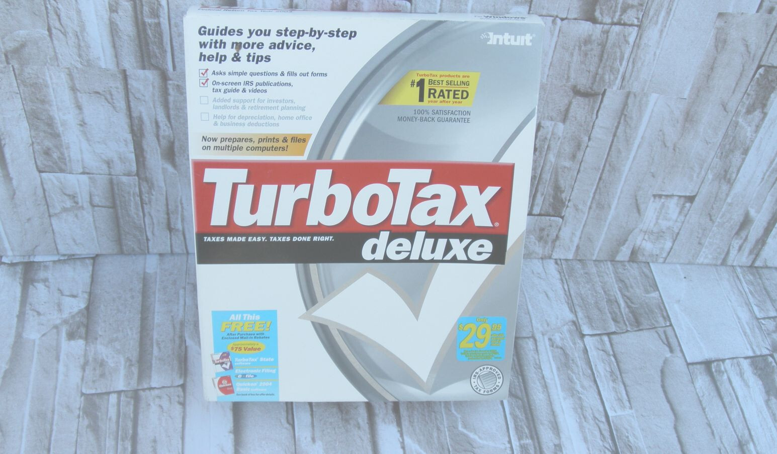 NEW (OPEN BOX) 2003 TURBOTAX DELUXE FEDERAL SOFTWARE WIN 95/98/NT 4.0/2000/ME/XP