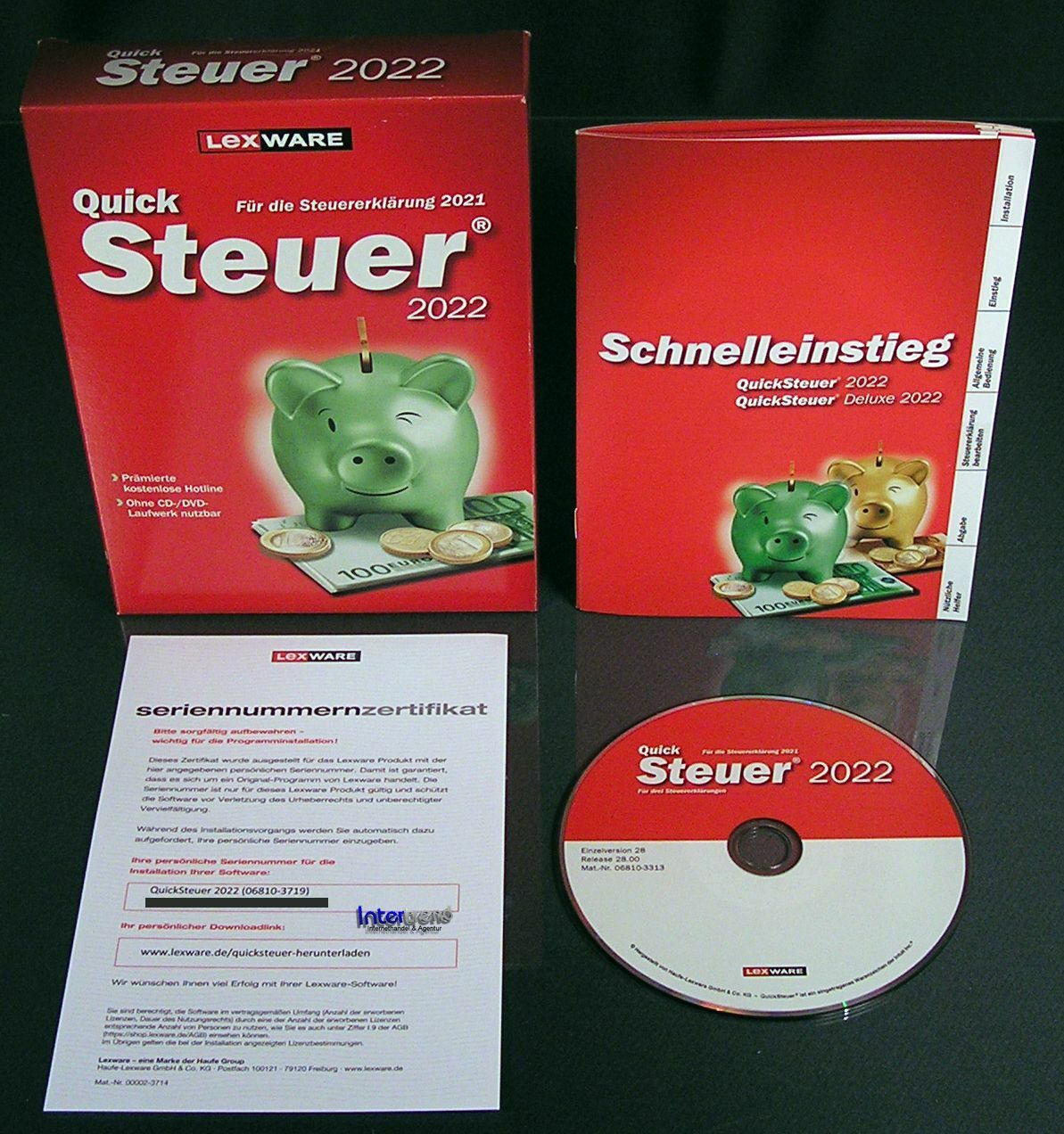 Lexware QuickSteuer 2022 Vollversion Box, CD, Handbuch (PDF) Steuerjahr 2021 NEU