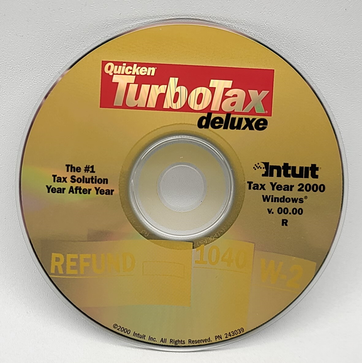 ⭐️ Intuit Quicken TurboTax Deluxe 2000 Software Installation CD – PC CD-ROM