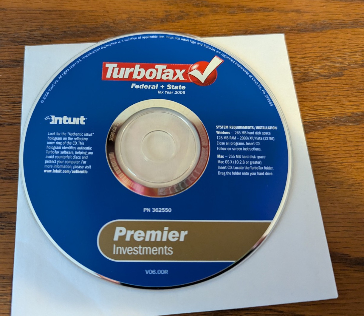 TurboTax 2006 CD Federal + State Tax Software, Premier Investments