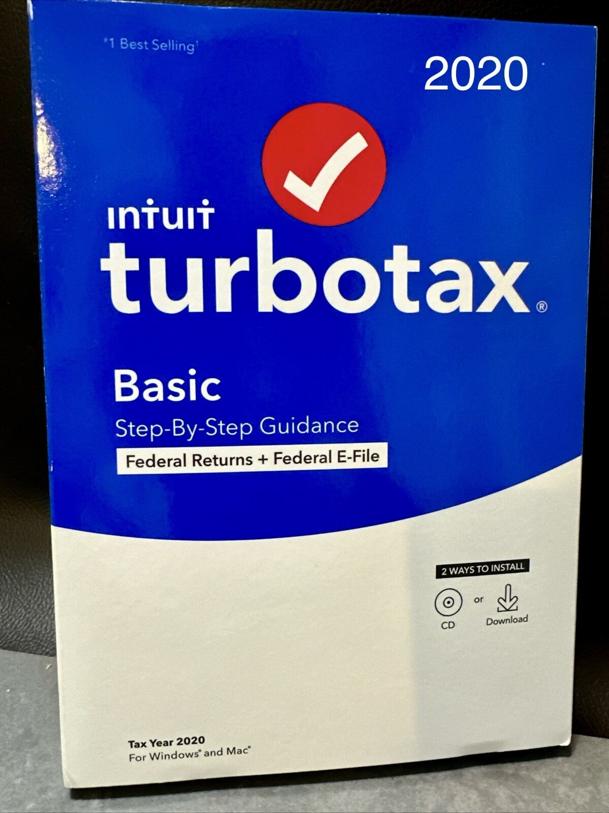 TurboTax BASIC 2020 Federal Returns + Federal E-file Windows /Mac CD / Download