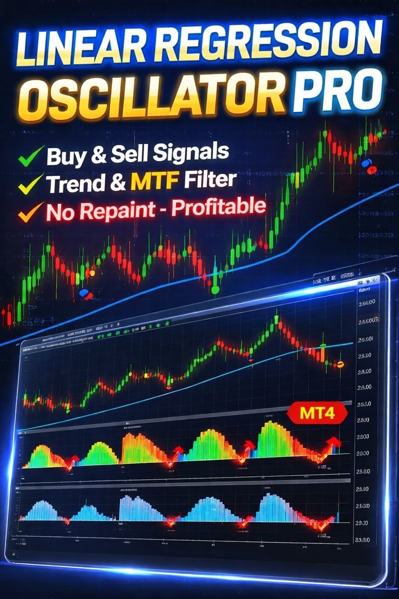 NEW!!! 📊 MT4 Linear Regression Oscillator | Buy Sell Arrows | Trend & MTF Filte