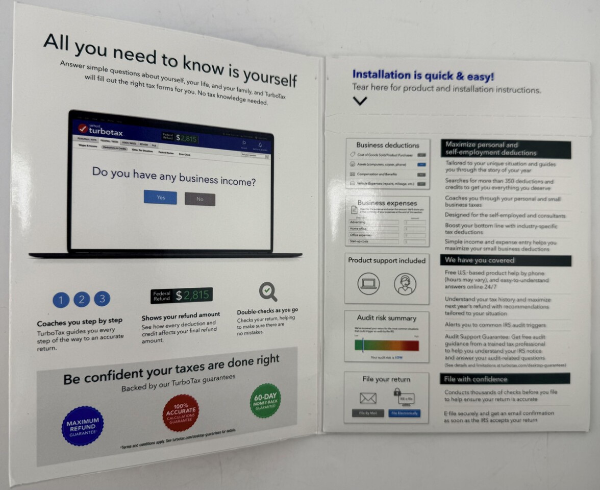 INTUIT TURBOTAX HOME & BUSINESS 2022 512403 PHYSICAL CD TAX SOFTWARE