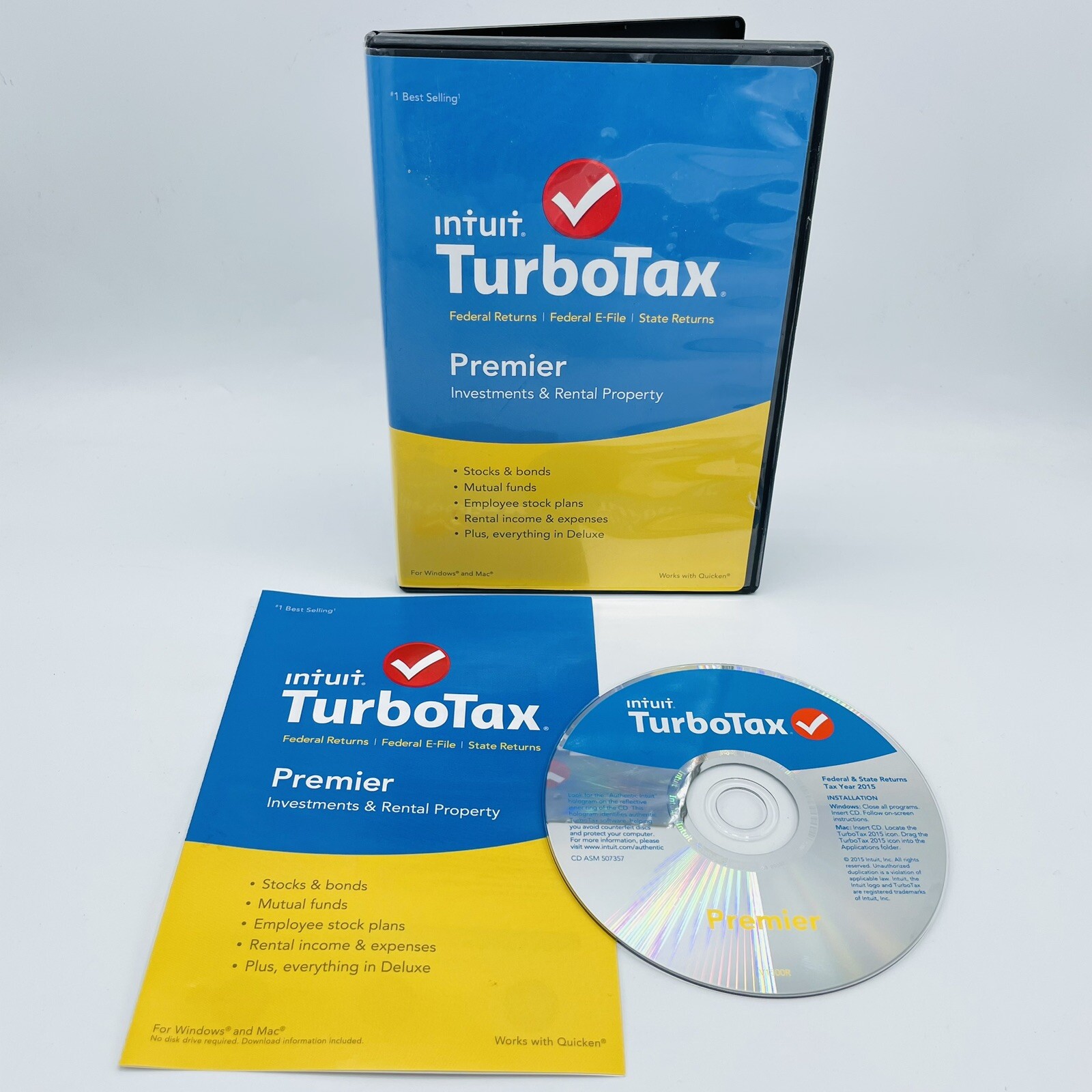 2015 TurboTax Premier Investments + Rental Property For Windows/Mac Fed. & State