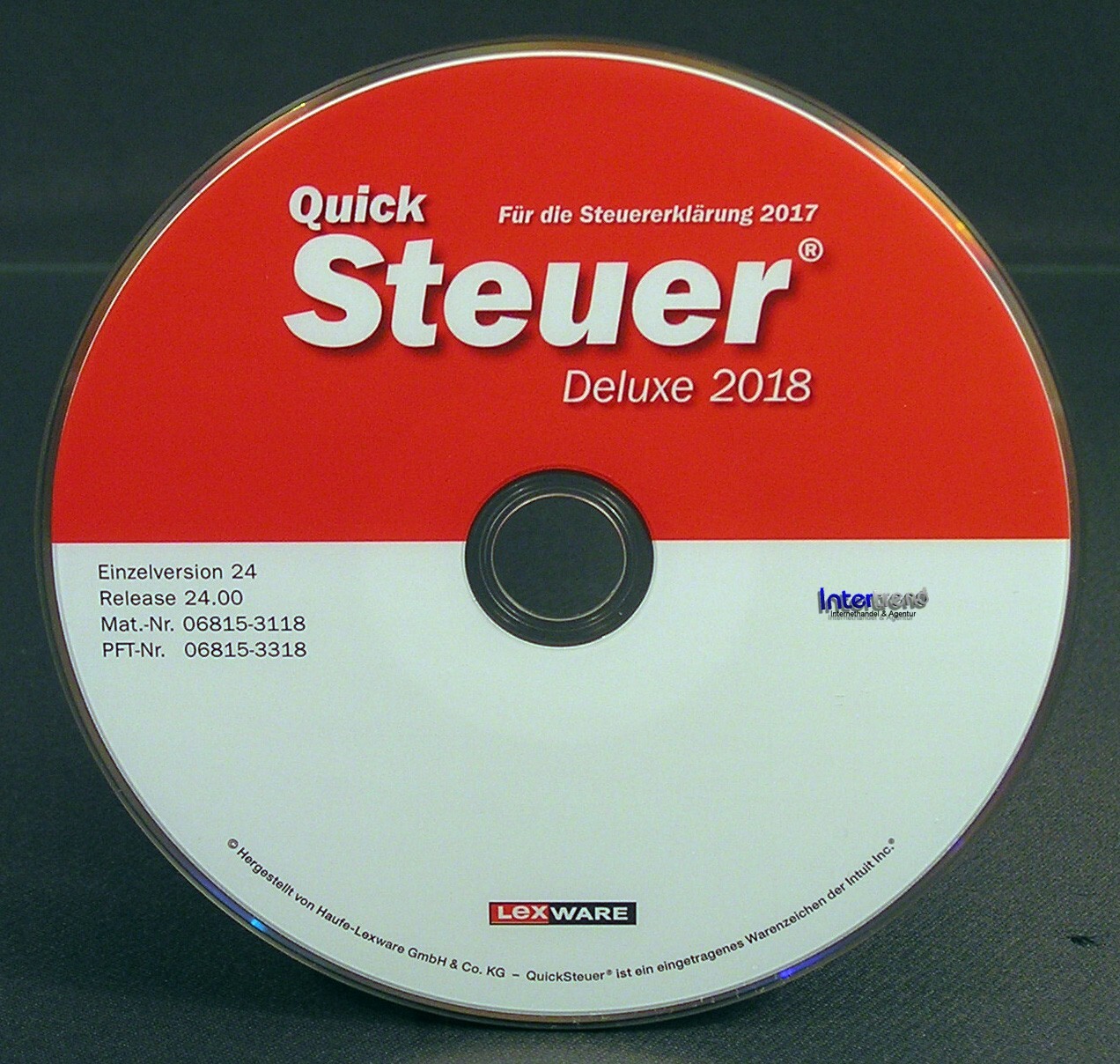 Lexware QuickSteuer Deluxe 2018 Full Version Box CD Manual + Konz Tax Year 2017