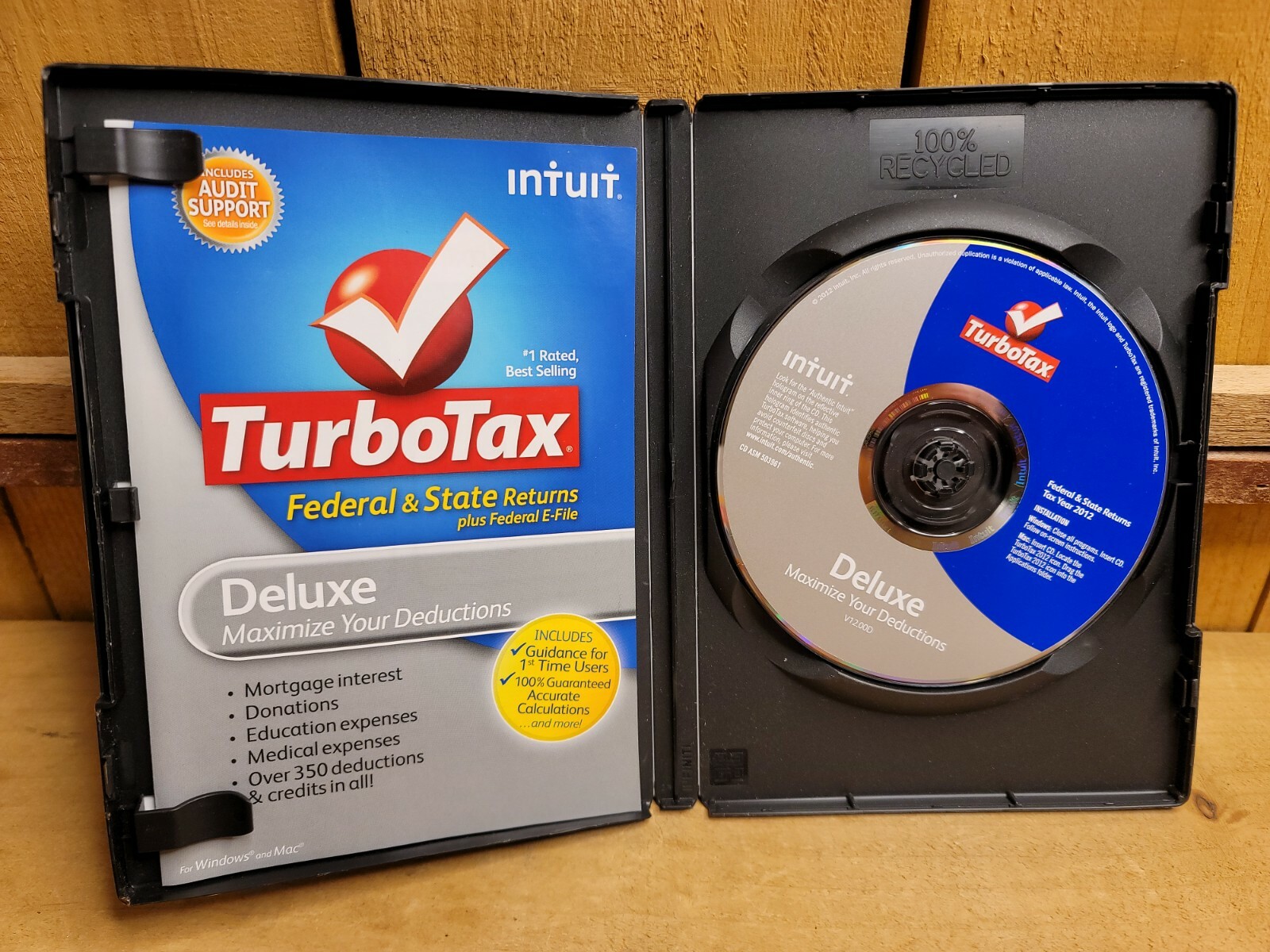 Lot of 2 TurboTax Deluxe 2009 2012 Federal State Returns Disc Federal E-Files