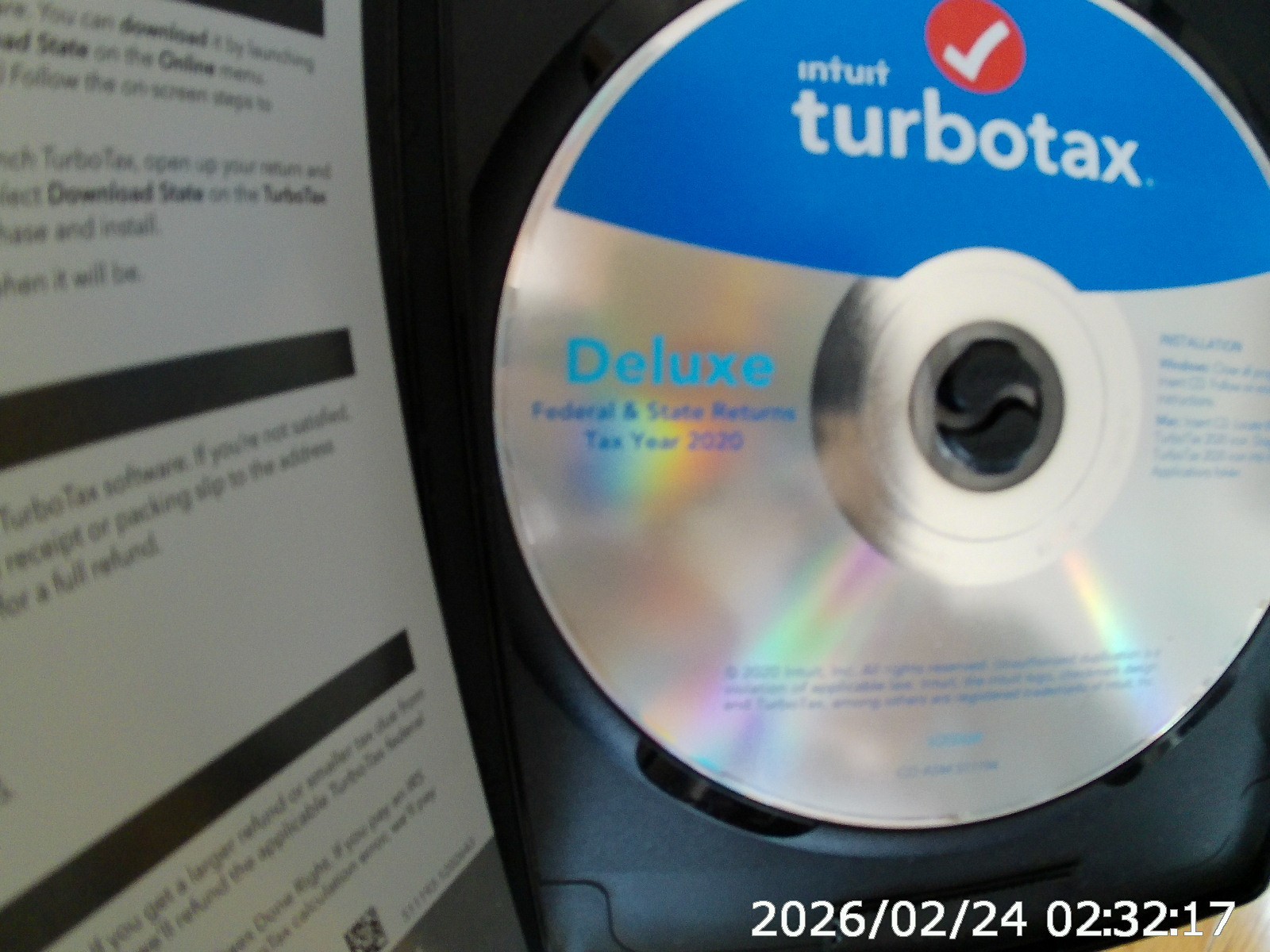 Intuit TurboTax Deluxe Tax Preparation Federal 2020 -State Returns Not Included