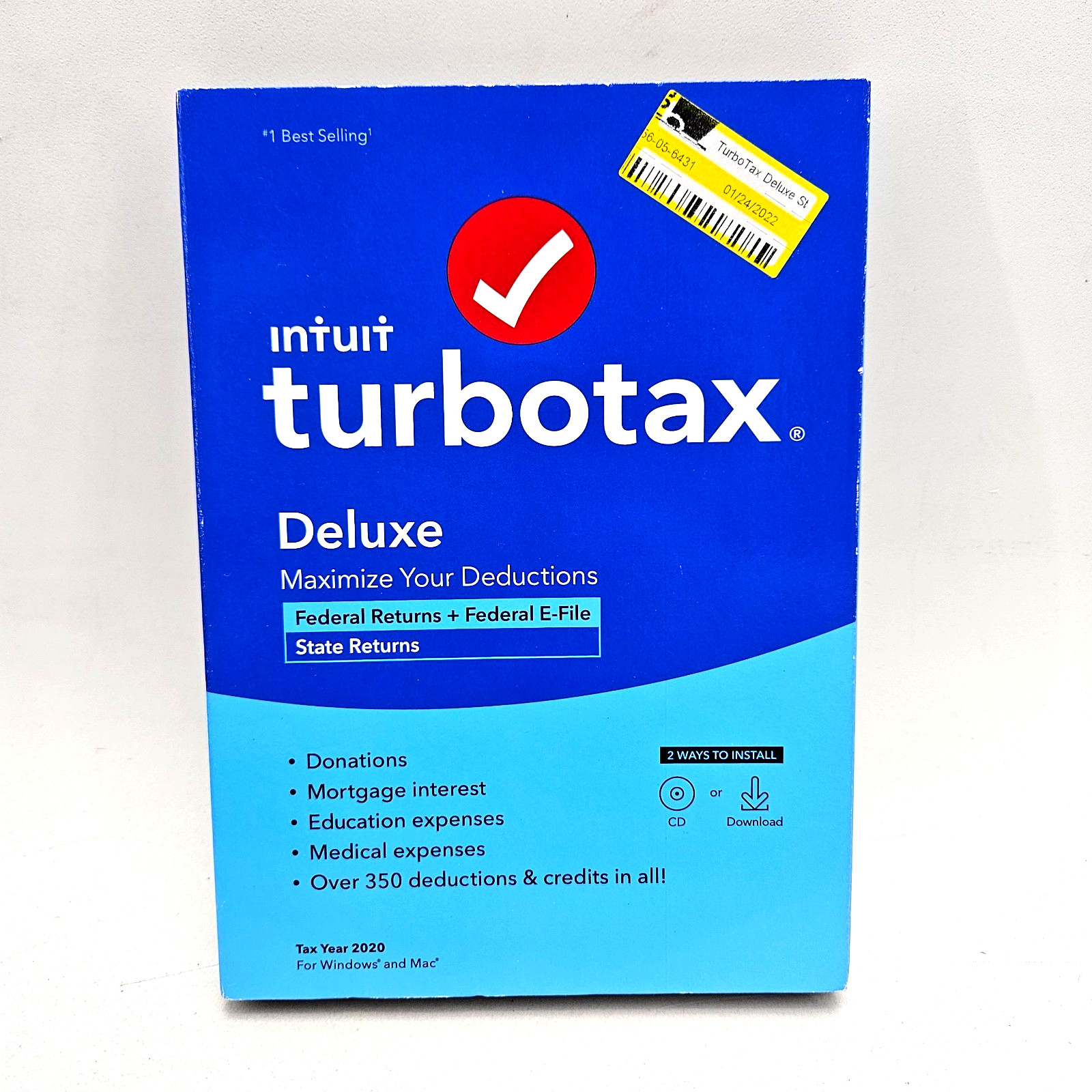 TurboTax Deluxe Federal & State Software 2020 Tax Year For Mac or Windows