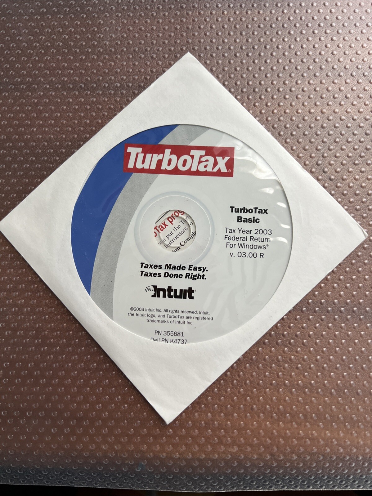 Turbotax 2003 Basic Turbo Tax For Windows New