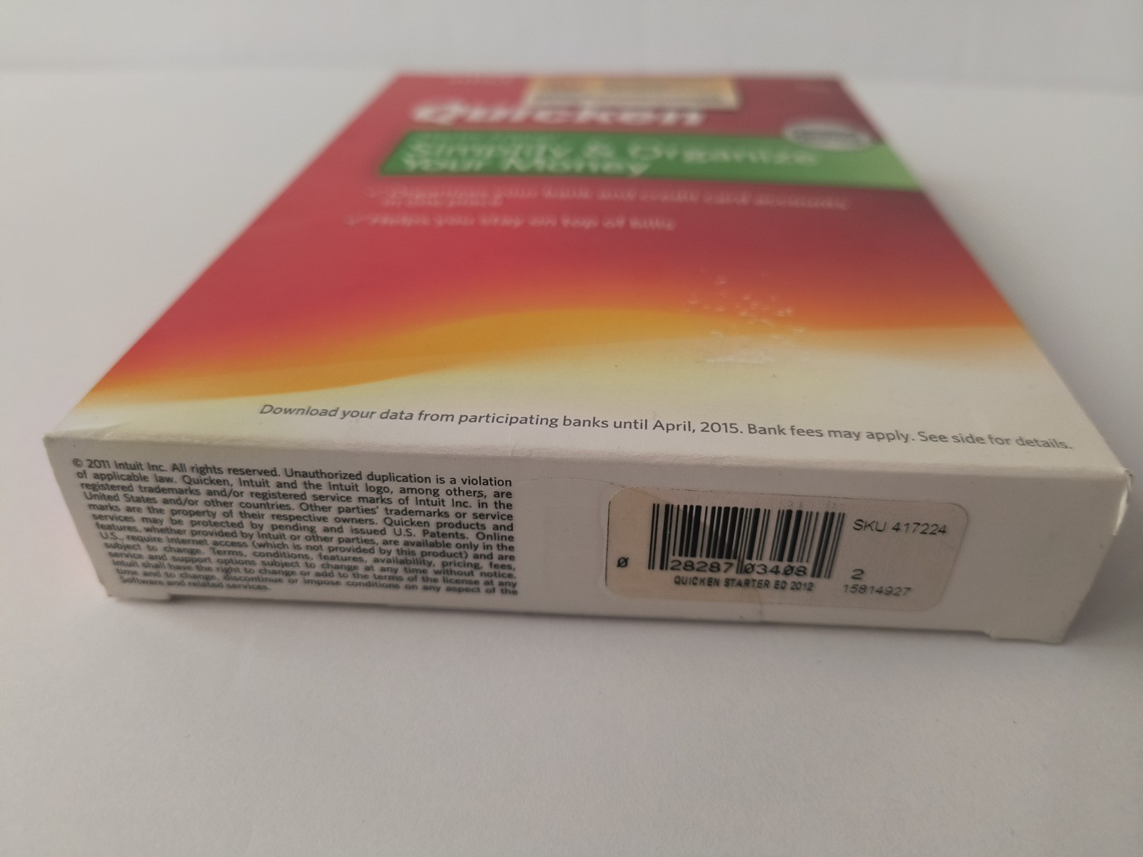 Intuit Quicken Starter Edition 2012 Windows XP/ SP2 & Up/Vista/ 7 NEW SEALED