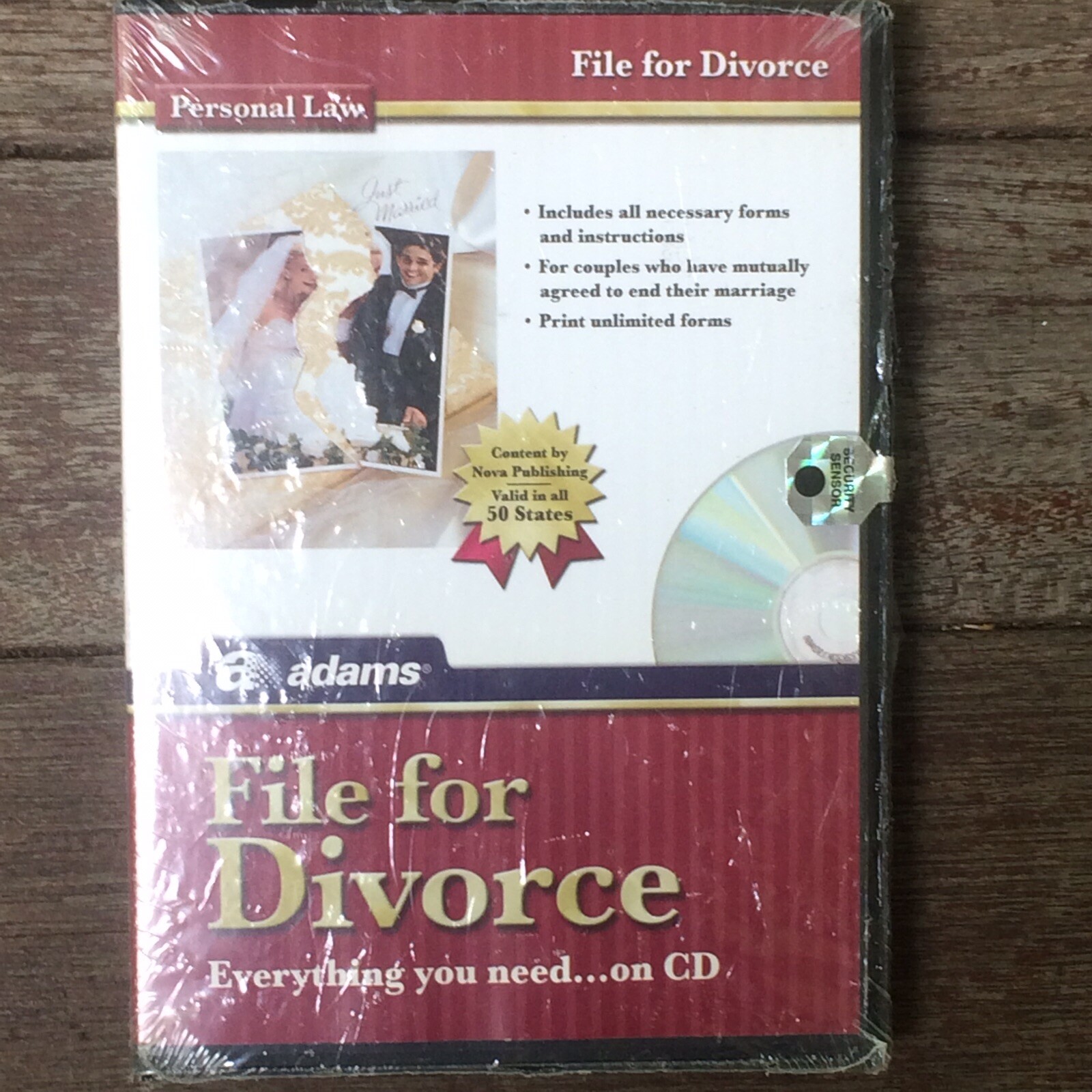 Brand New Sealed Adams File For Divorce Personal Law All 50 States on CD