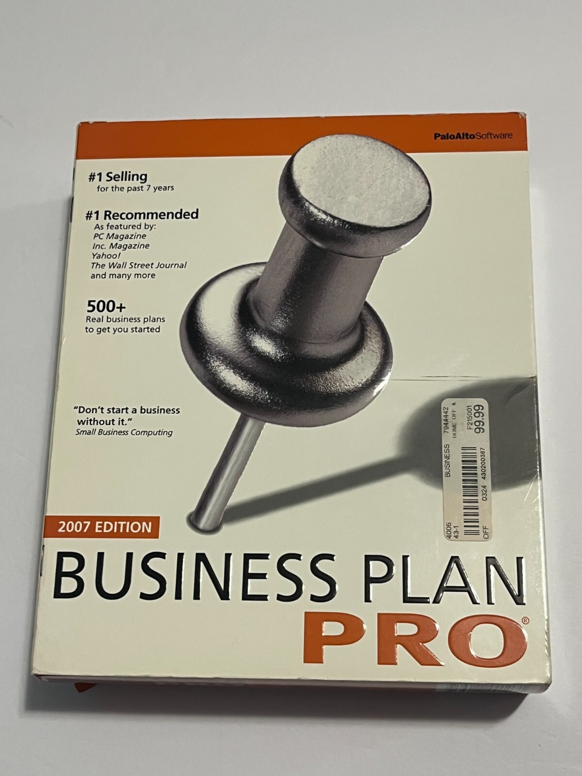 Business Plan Pro 2007 Palo Alto Software PA-279 (FACTORY SEALED)