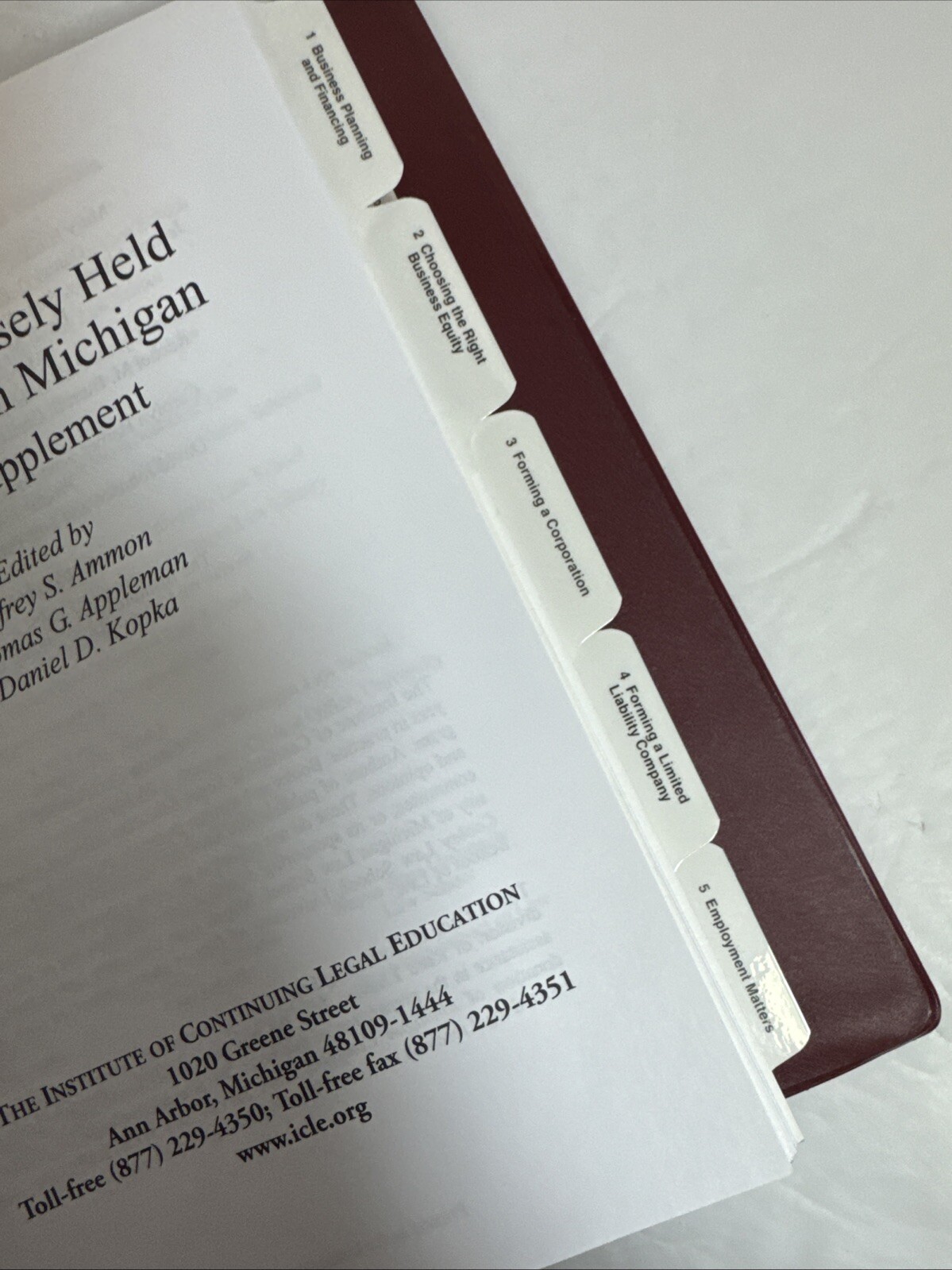 Advising Closely Held Business in Michigan Binder 2006 with Disc