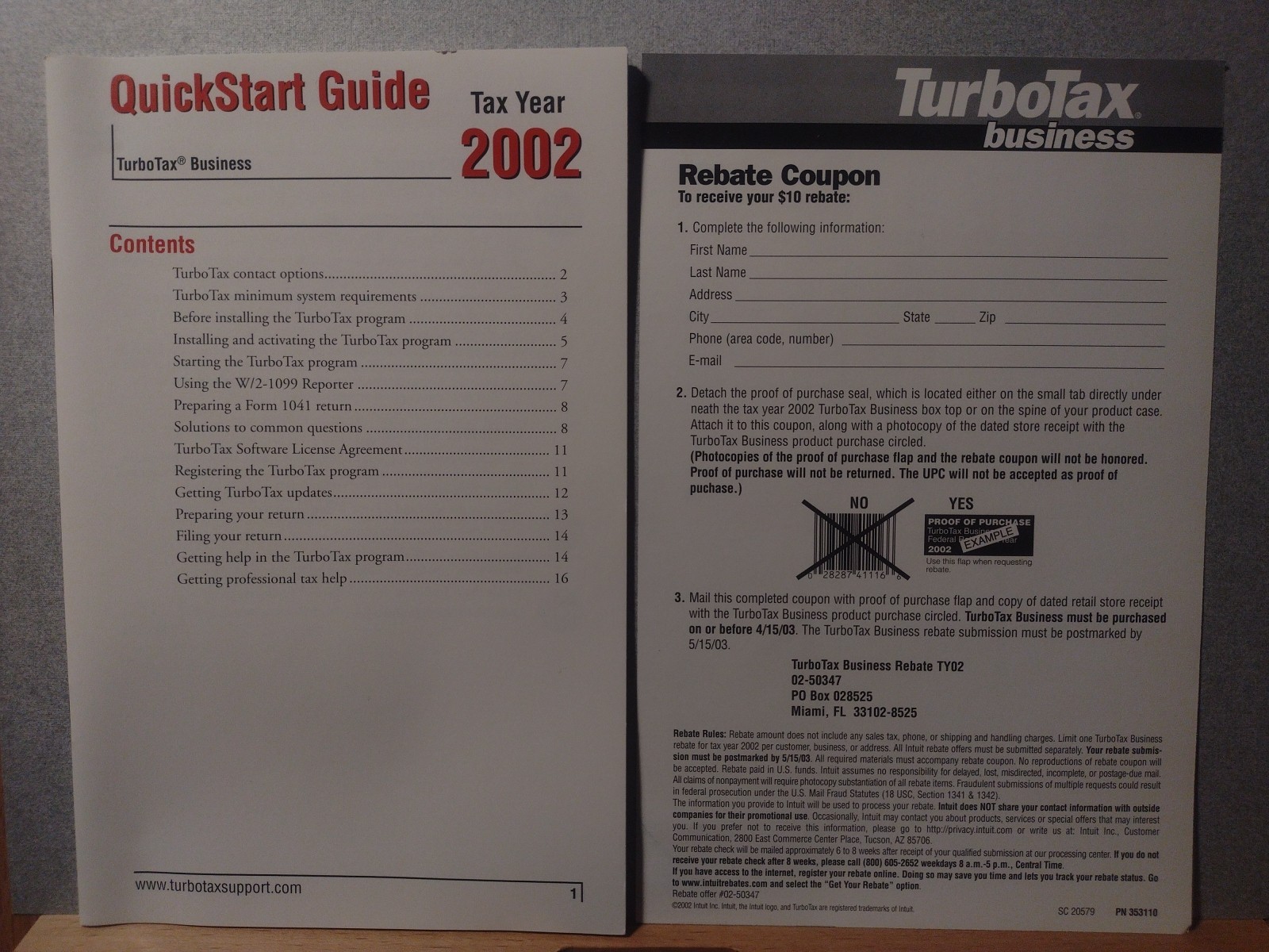 2002 TurboTax Business Federal CD Windows