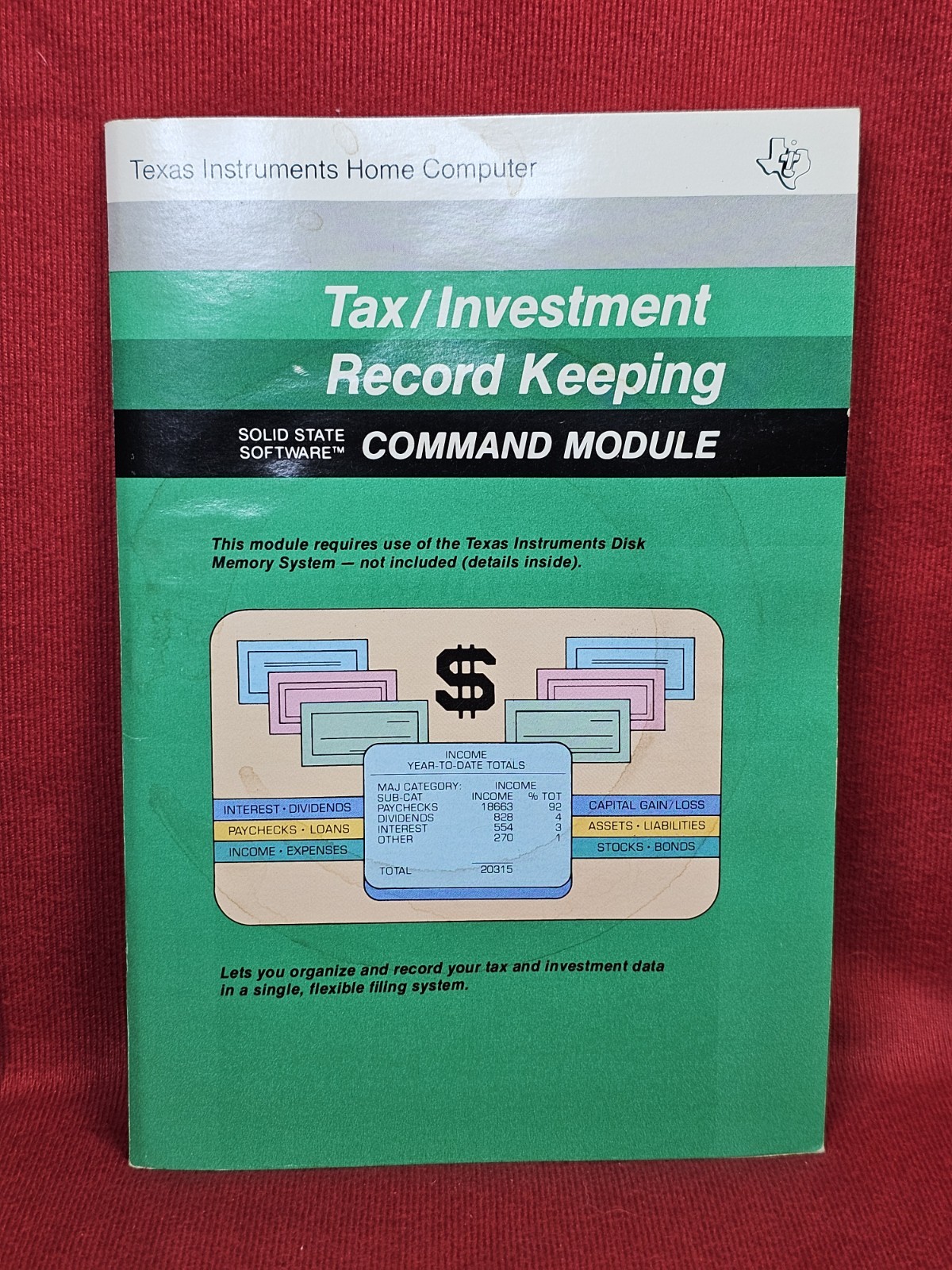 4 Carts Disk Manager Real Estate Investment Tax Record TI Texas Instruments