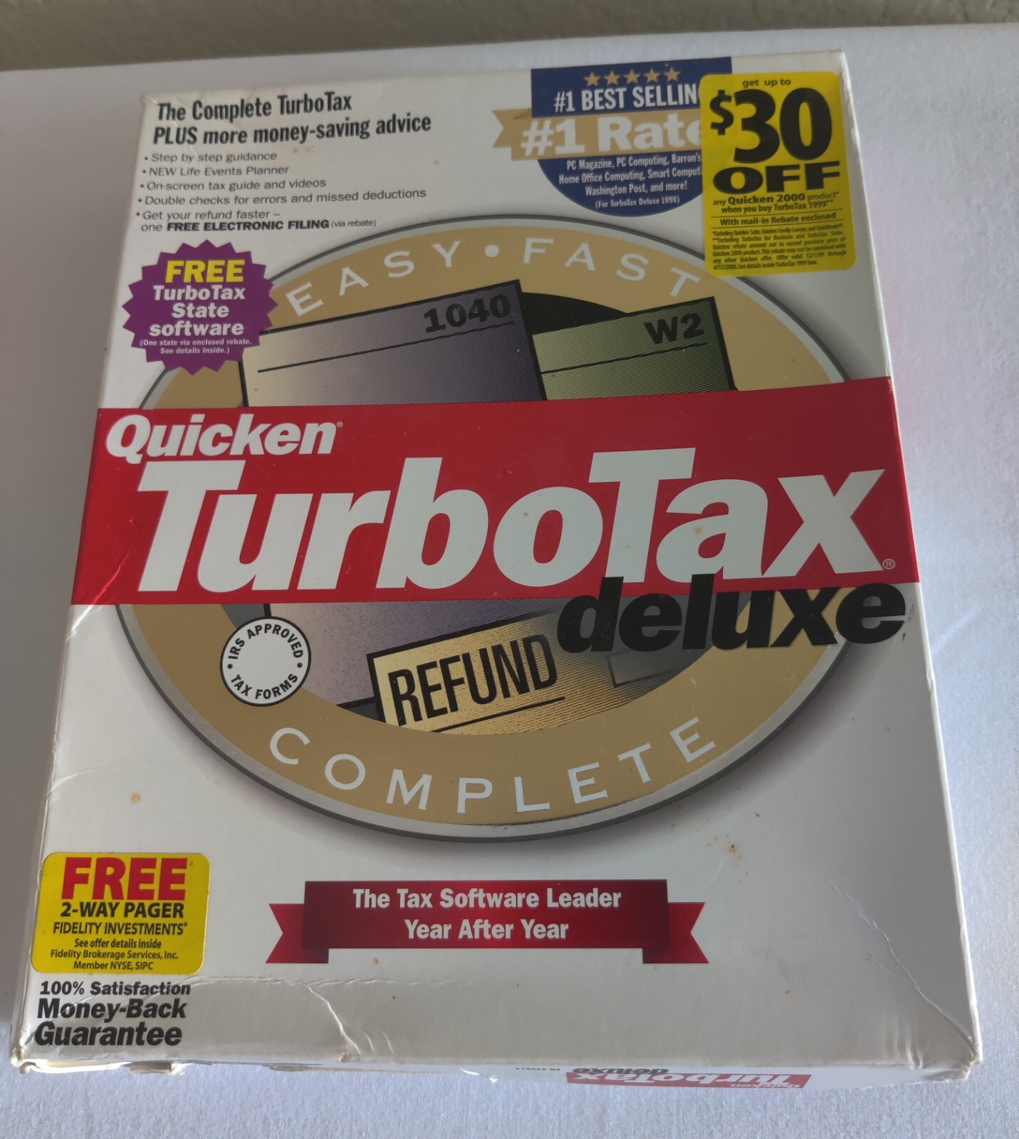 Quicken Turbo Tax Deluxe Tax Software 1999, for Windows 98/95/NT 4.0 Retail Box