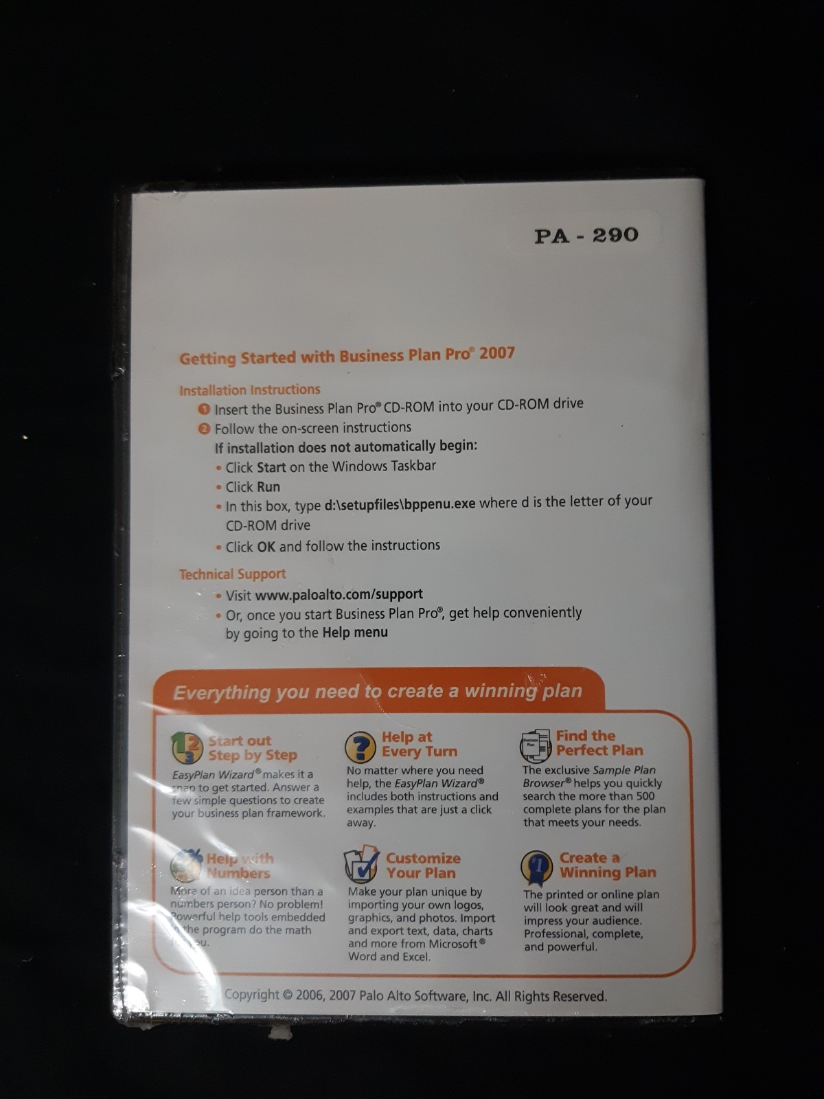 Palo Alto Business Plan Premier Pro 2007 Sealed