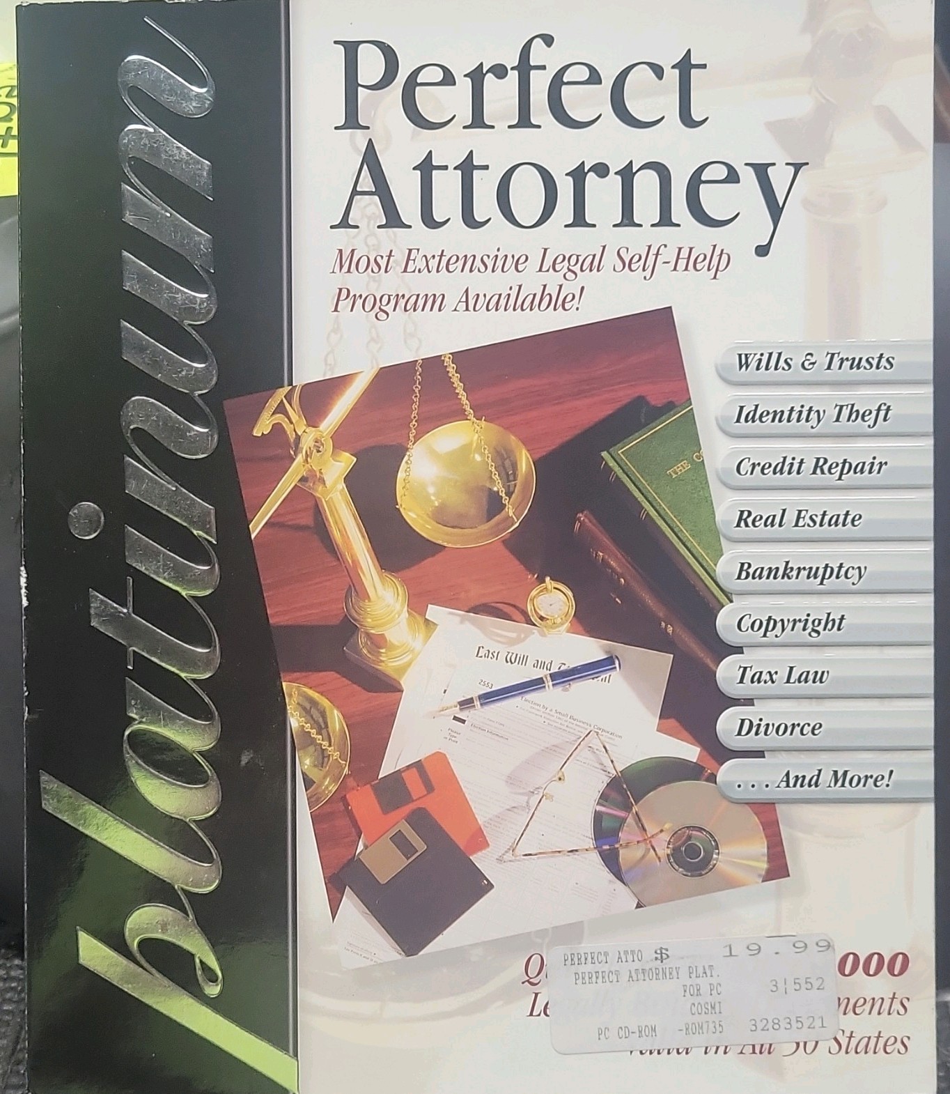 Cosmi Perfect Attorney Platinum Home Legal Software CD-ROM Windows 98/ME/2000/XP