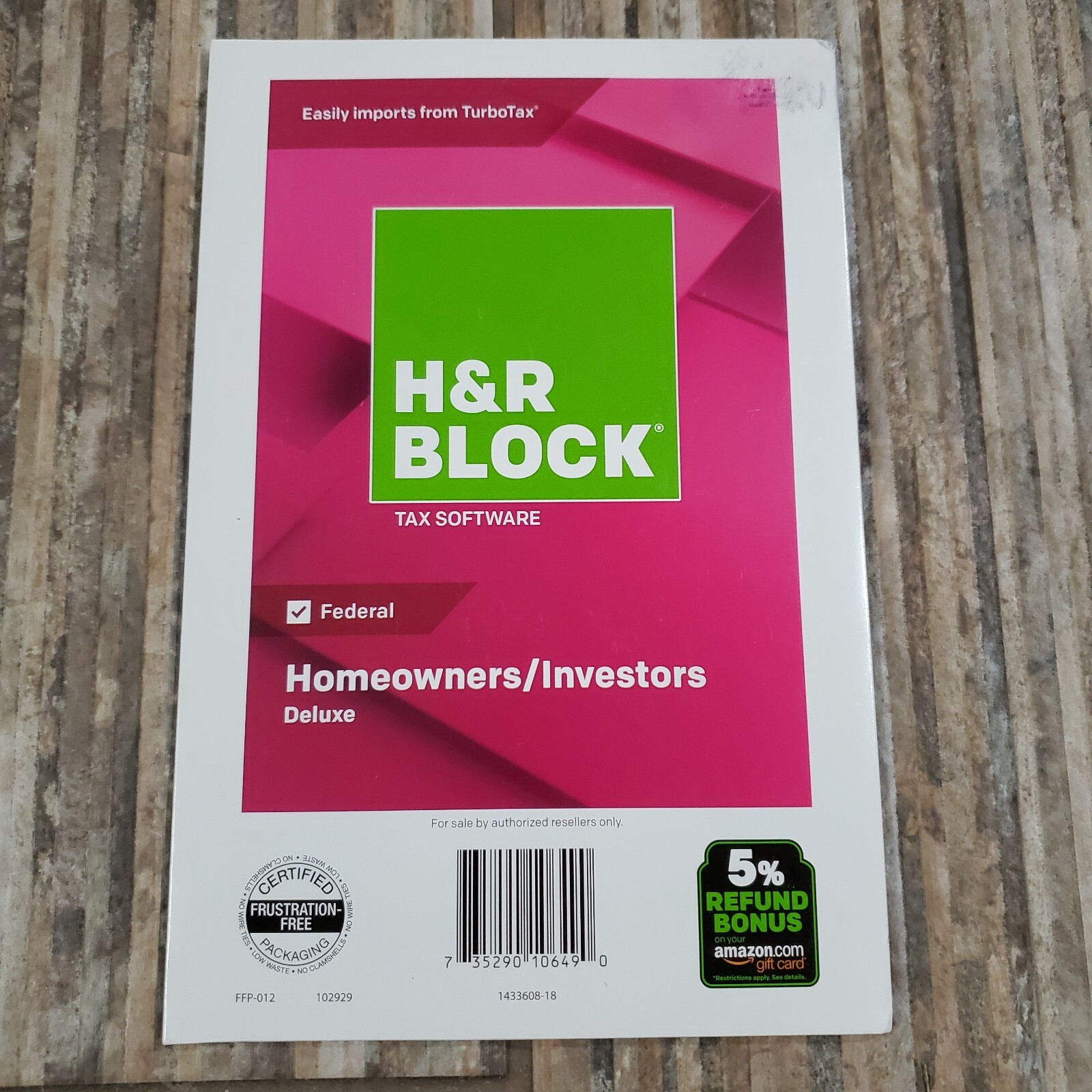 H&R Block 2018 | Deluxe Tax Software | Federal Homeowners/Investors | Sealed