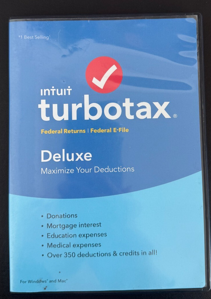 Turbotax 2016 Deluxe Federal Returns Federal E-File for Windows & MAC