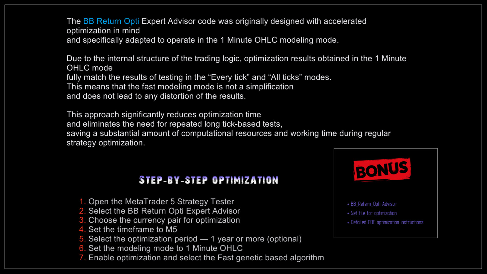 v7.4 BB Return EA Gold MT5 metatrader algo trading robot scalping ftmo