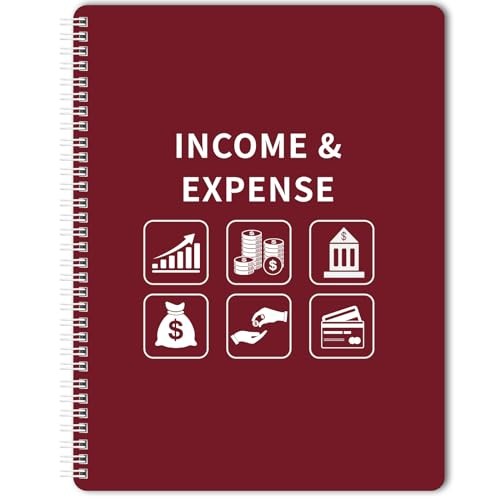 Income and Expense Log Book – Bookkeeping Record Book/Tracker/Small Red