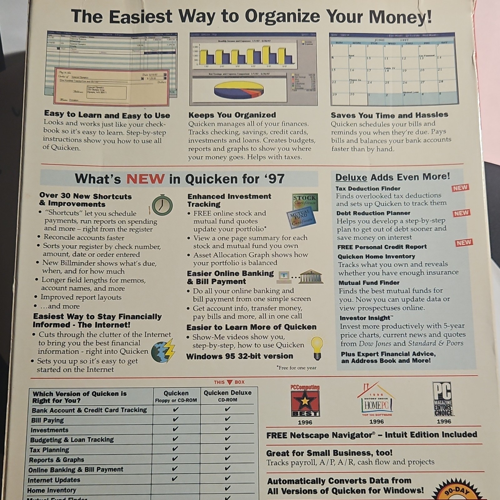 Quicken Deluxe 97 Personal Finance Software CD-ROM for Windows 95 & 3.1