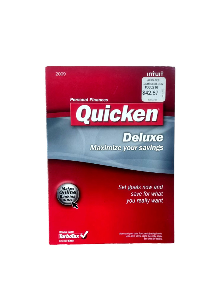 Intuit Quicken Deluxe 2009 ONLY WORKS w/ WIN XP &Vista NOT FOR WINDOWS 10/11