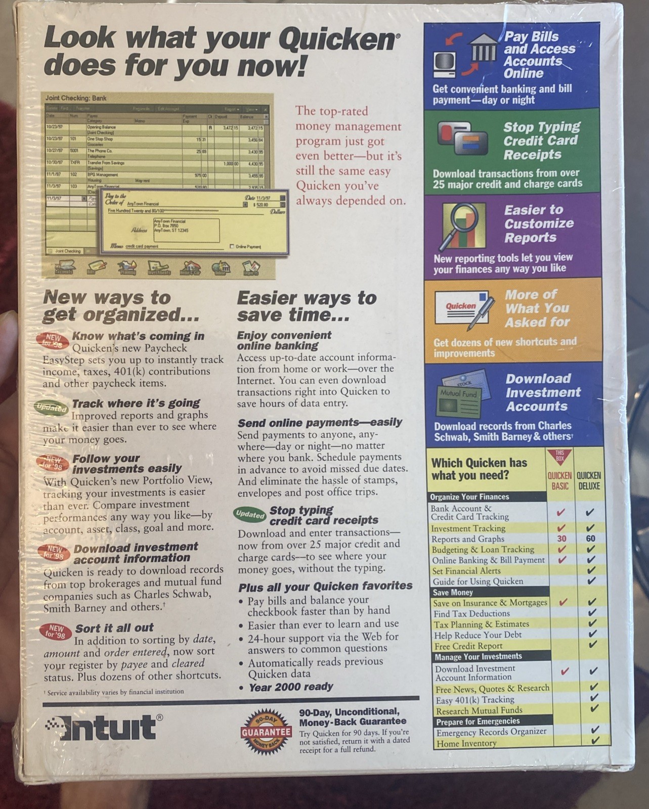 Intuit Quicken Basic 98 CD-ROM For Windows – SEALED